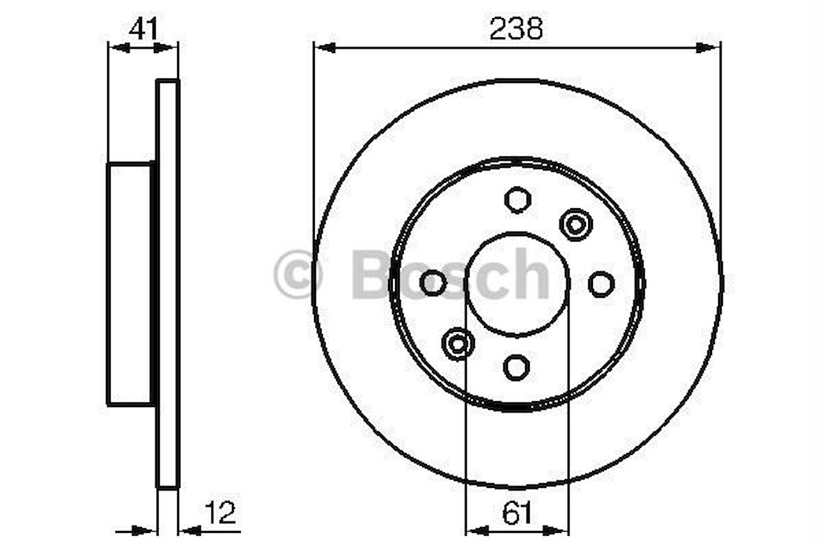 Renault On Fren Aynası (diski) R9 R11 R19 R21 Clio I II Symbol Expres Megane I Logan Sandero 1,2 / 1,4 / 1,6 - Bosch 0986478105