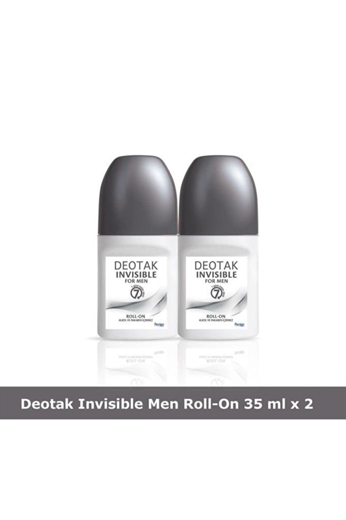 Deotak Invisible Antiperspirant Ter Önleyici Leke Yapmayan Erkek Roll-On Deodorant 35 ml x 2