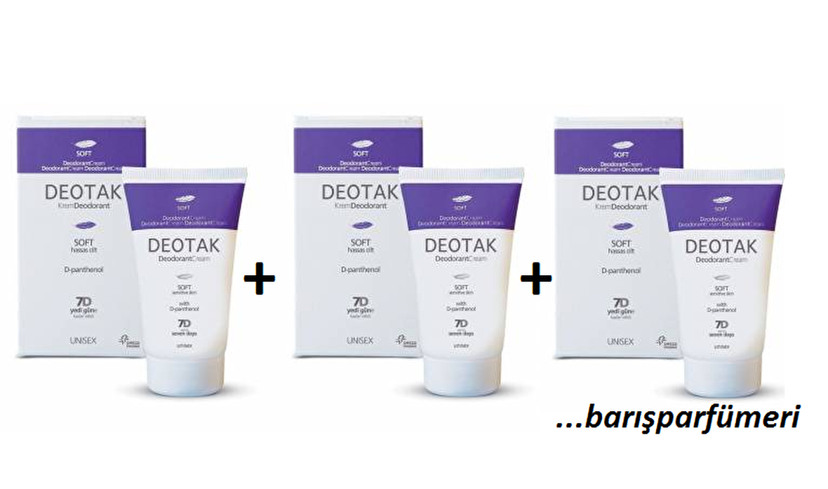 Deotak Soft Antiperspirant Ter Önleyici Leke Yapmayan Krem Deodorant 35 ml x 3