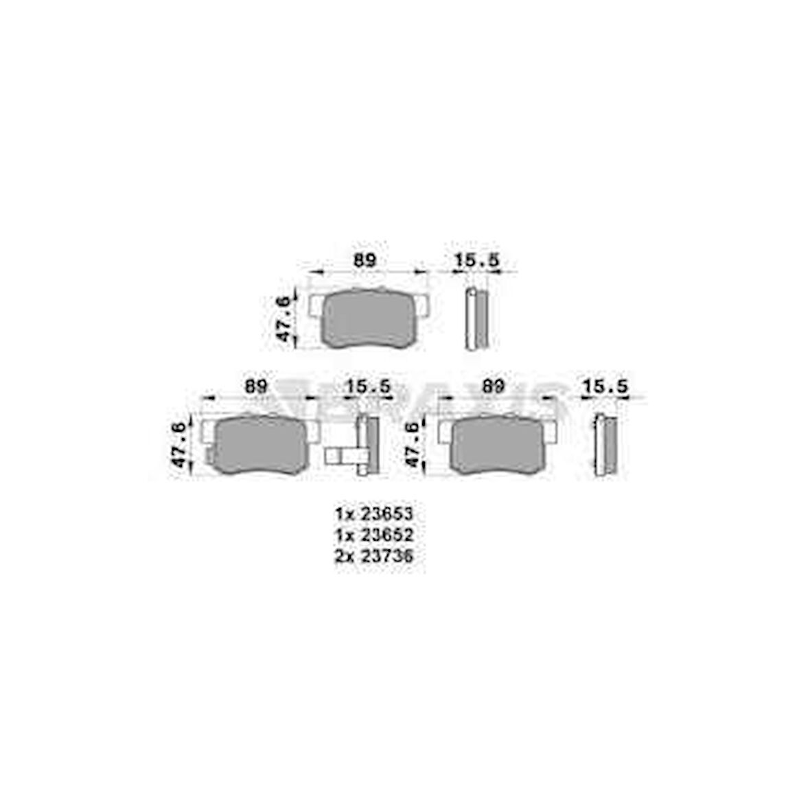 Honda Arka Fren Balatası Honda CIVIC 01>13 Fd6 Fb7 / Cr-V 03>07 / Accord 98>08 / Frv 04> - Braxıs Ab0205