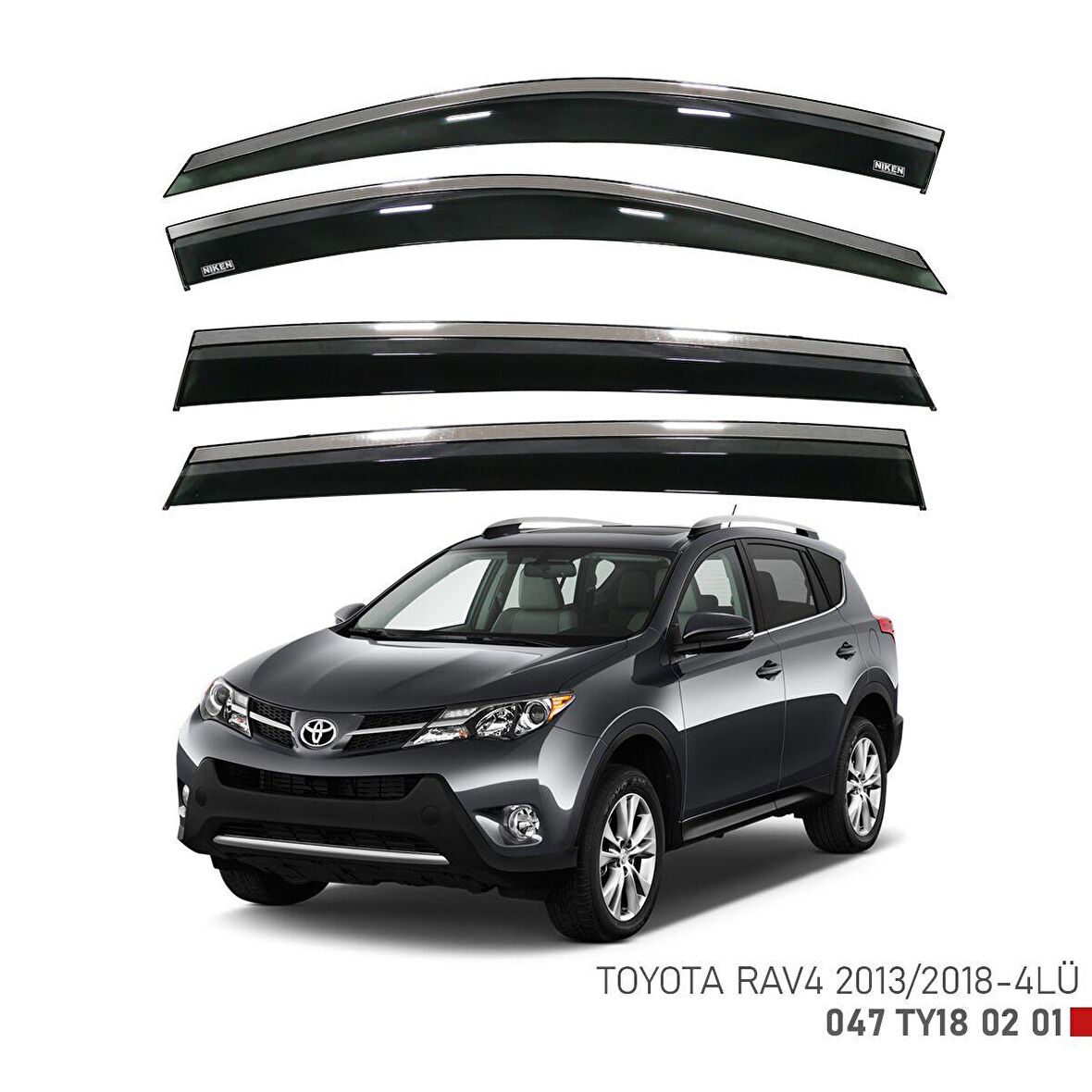Toyota rav 4 cam rüzgarlığı kromlu niken 2013 / 2018