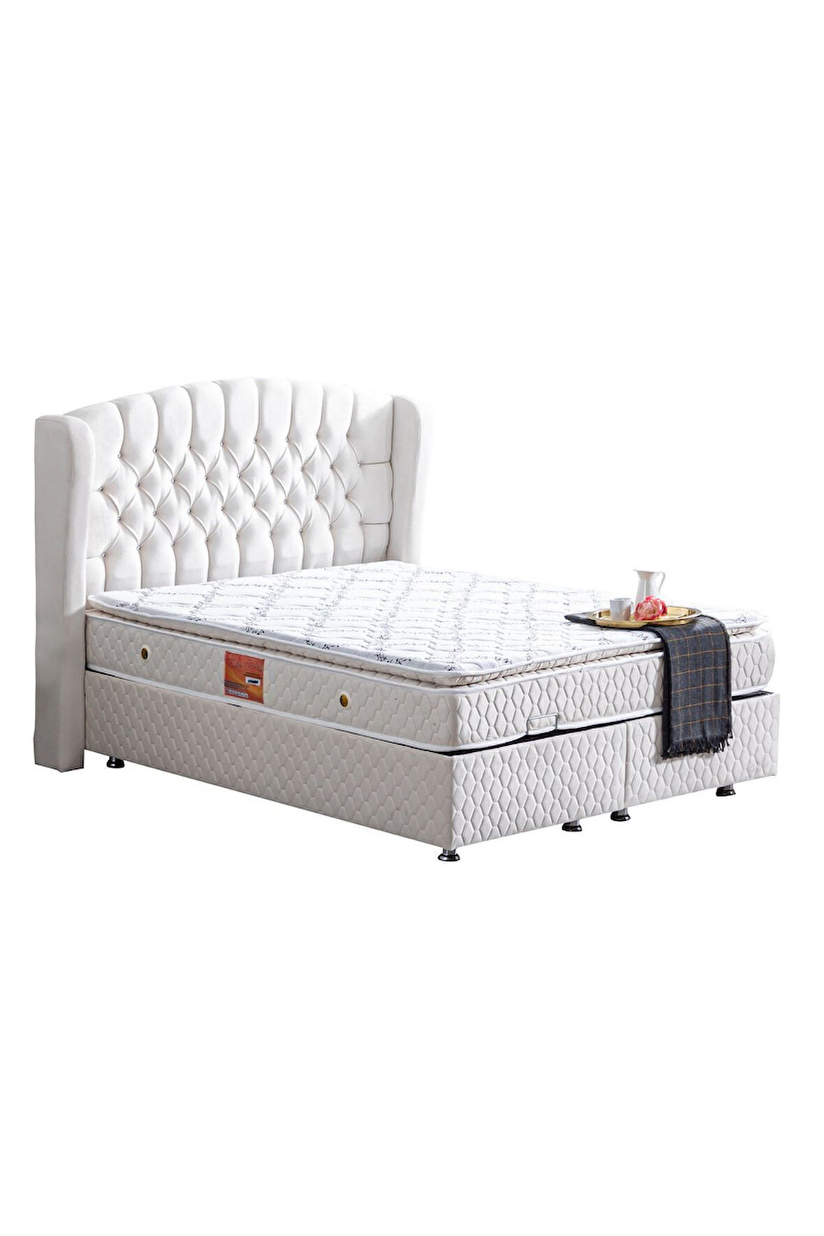 Nice İkili Set Baza Başlık Seti, Krem