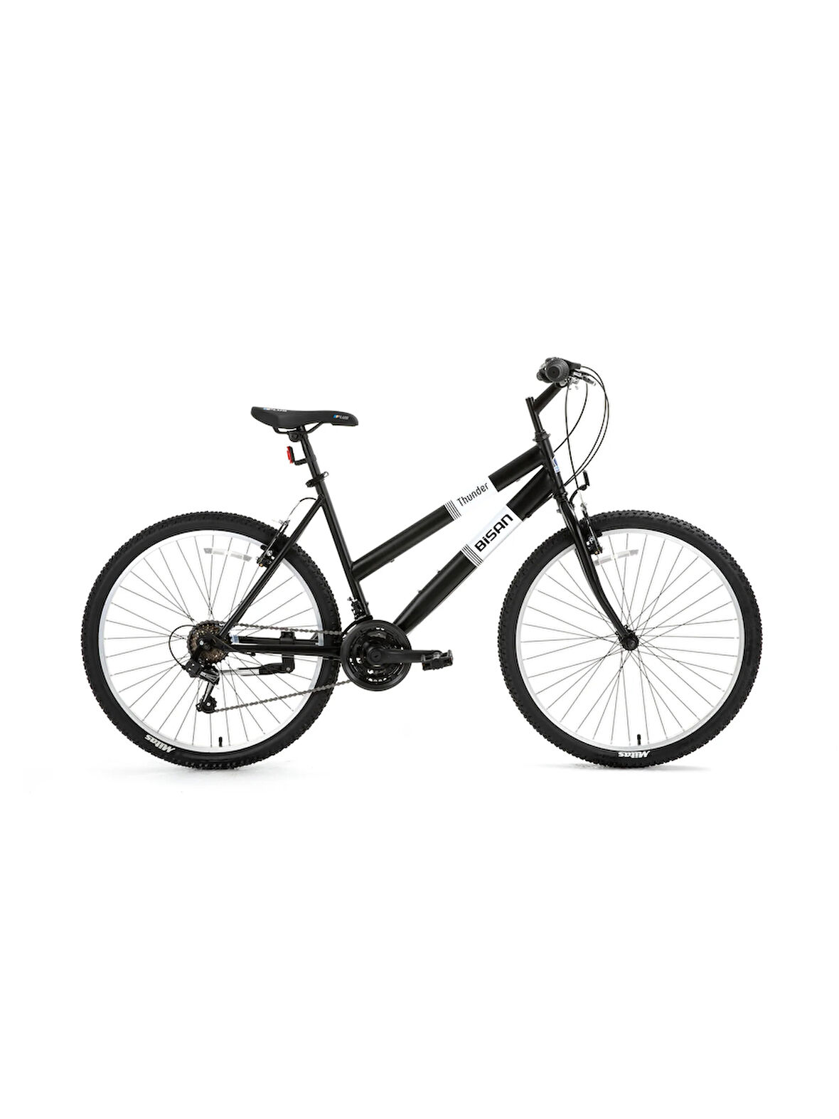 Bisan Thunder 24 V Fren 18 Vites 24 Jant Dağ Bisikleti Siyah Beyaz 42 Kadro