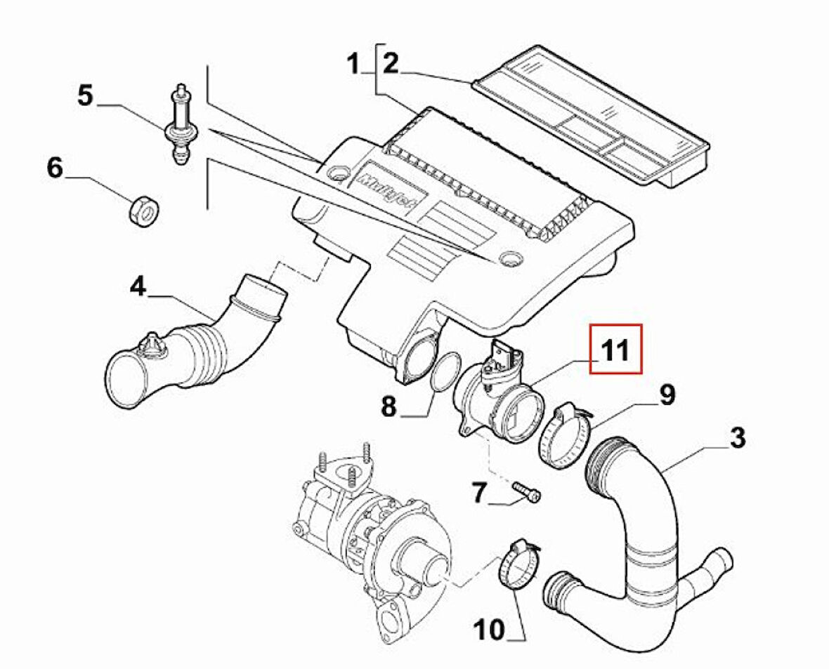 Fiat Hava Akıs Metre Olcer (debimetre) Fiorıno E6 16> - Opar 51792707