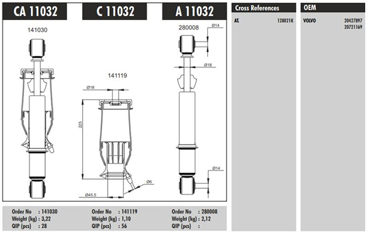 Volvo Truck Kabın Korugu (arka) - Volvo / Fh12 - Fh16 - Connect Ca 11032