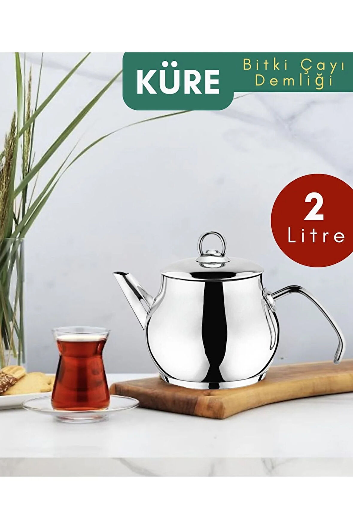 Küre 2.00 Lt. Paslanmaz Çelik Bitki Çayı Demliği