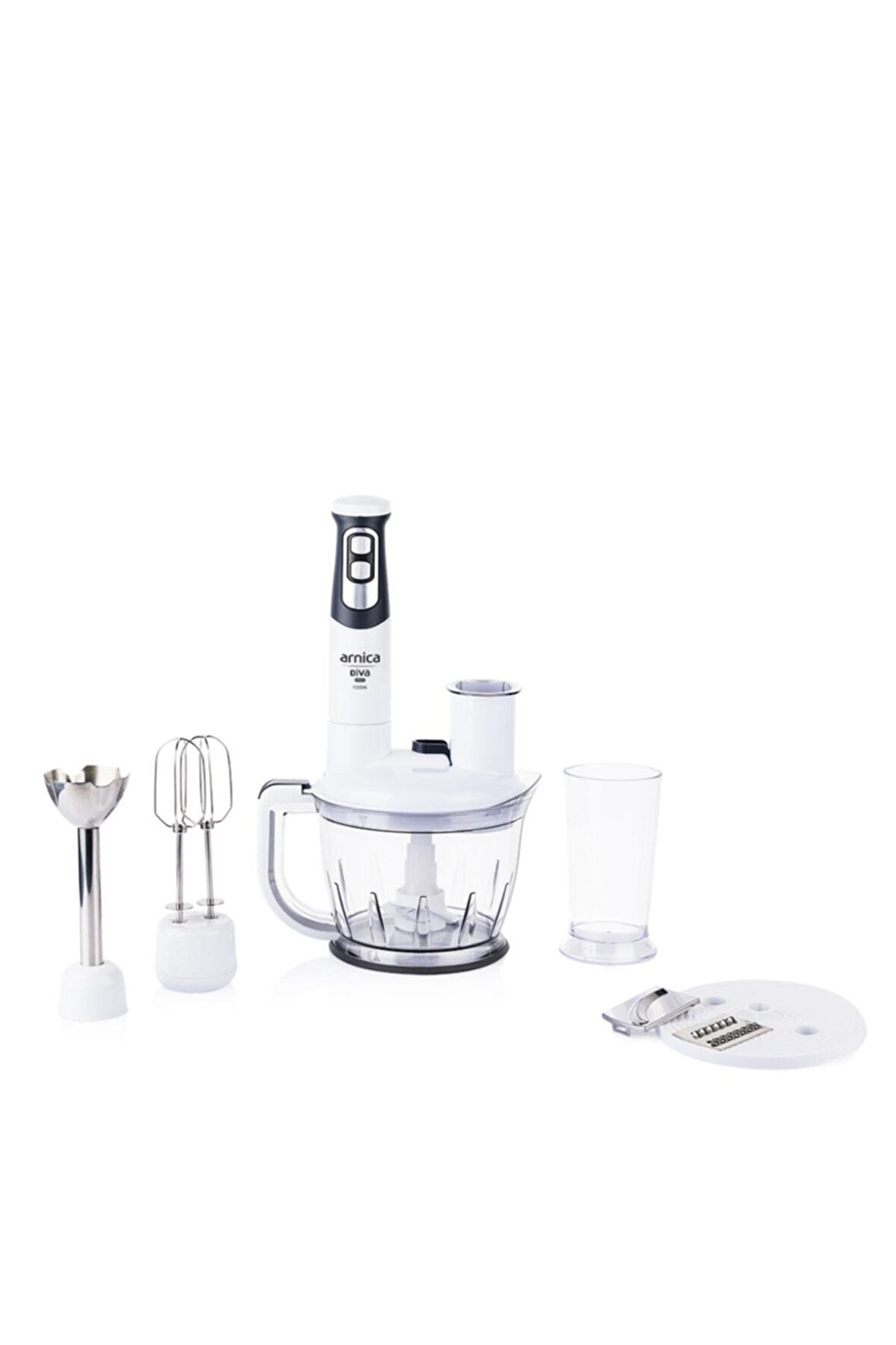 Arnica GH21800 Diva Pro Rendeli El Blender Seti Beyaz