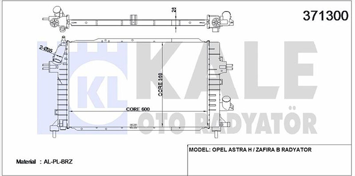 Opel Su Radyatörü - Al/pl/brz - Kal 371300