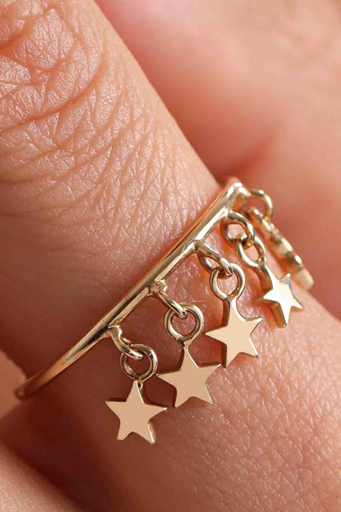 14 Ayar Altın Yıldız Pullu Yüzük