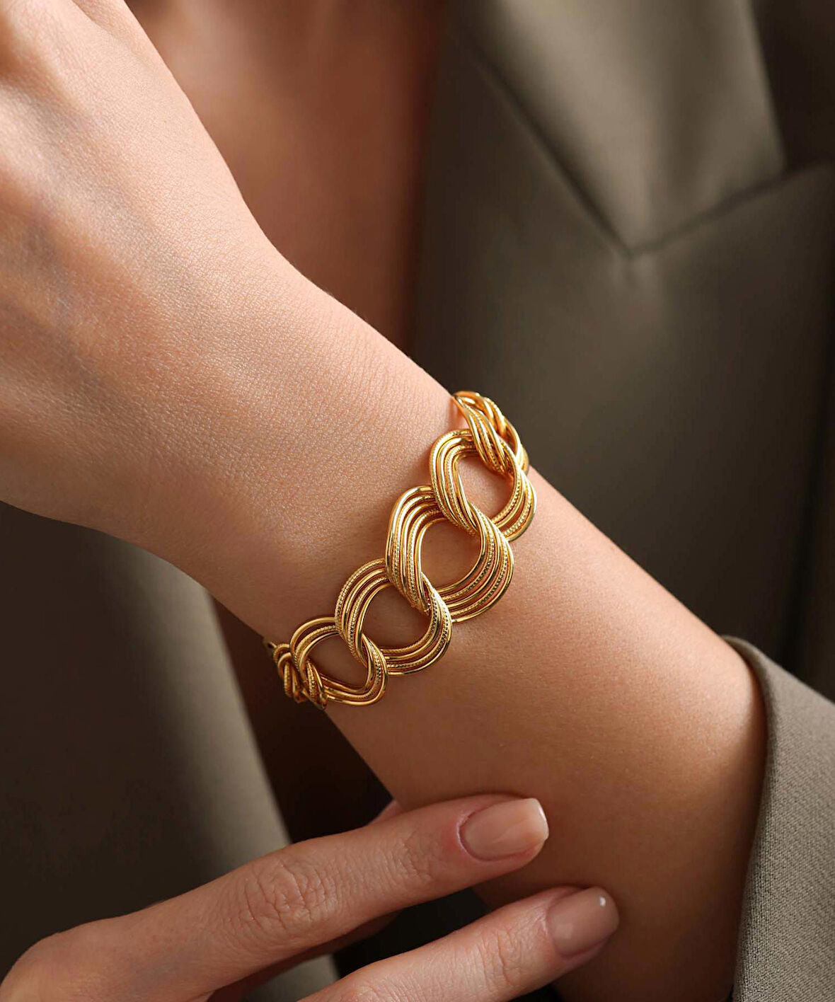 14 Ayar Altın Süzme Samanyolu Bileklik