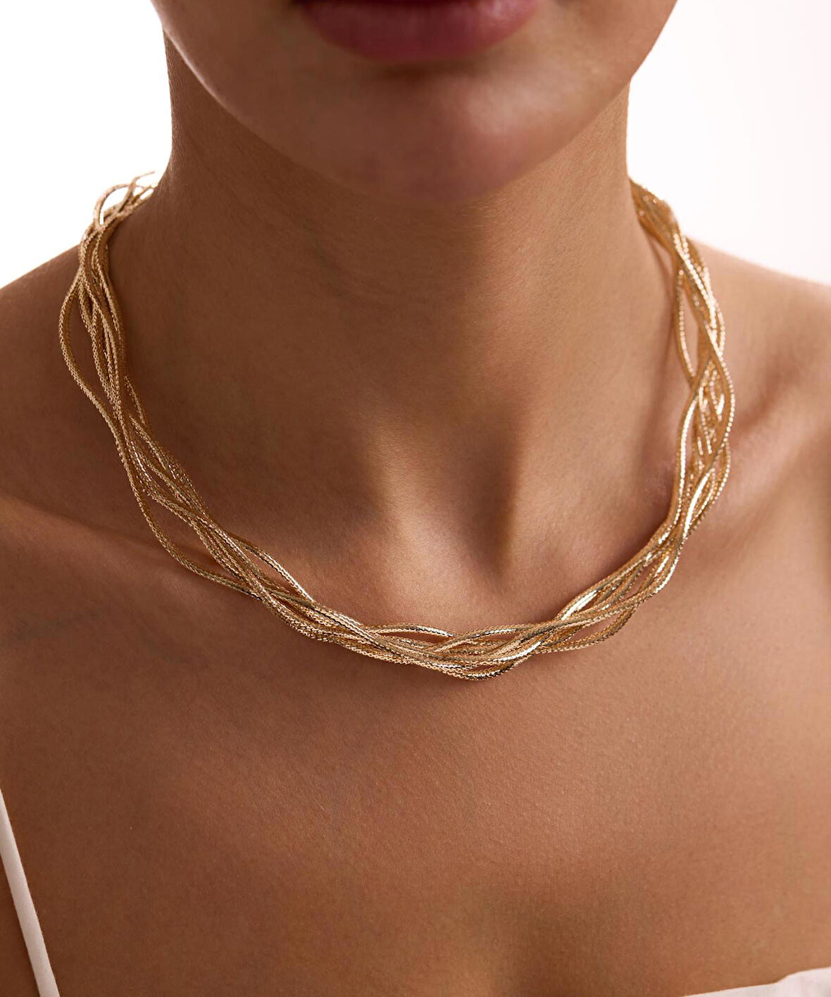 14 Ayar Altın İtalyan Beşli Sarmaşık Kolye