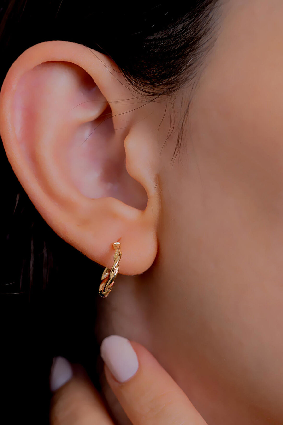 14 Ayar Altın İtalyan Burgu Halka Küpe 1,5 cm