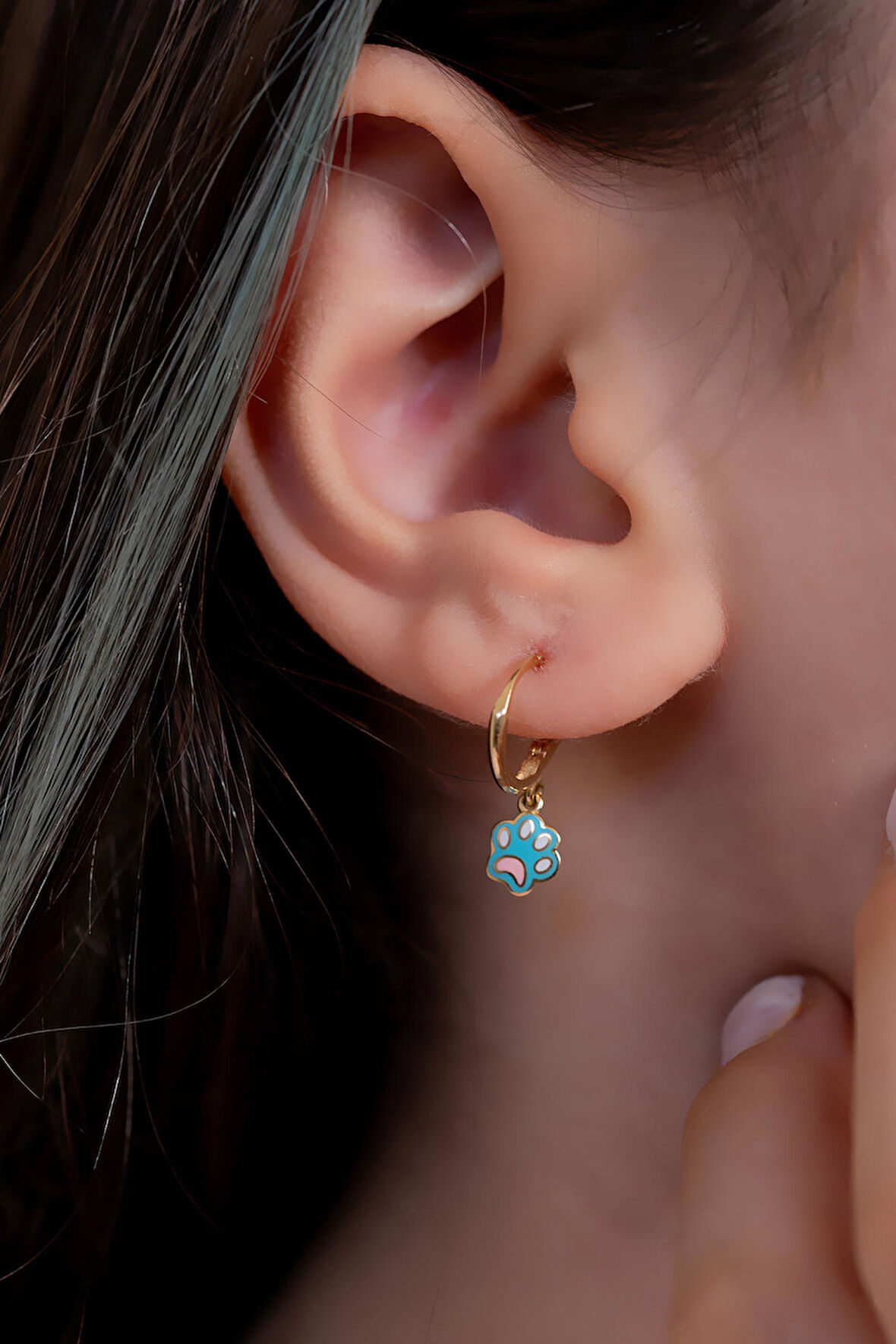 14 Ayar Altın Pati Çocuk Küpe