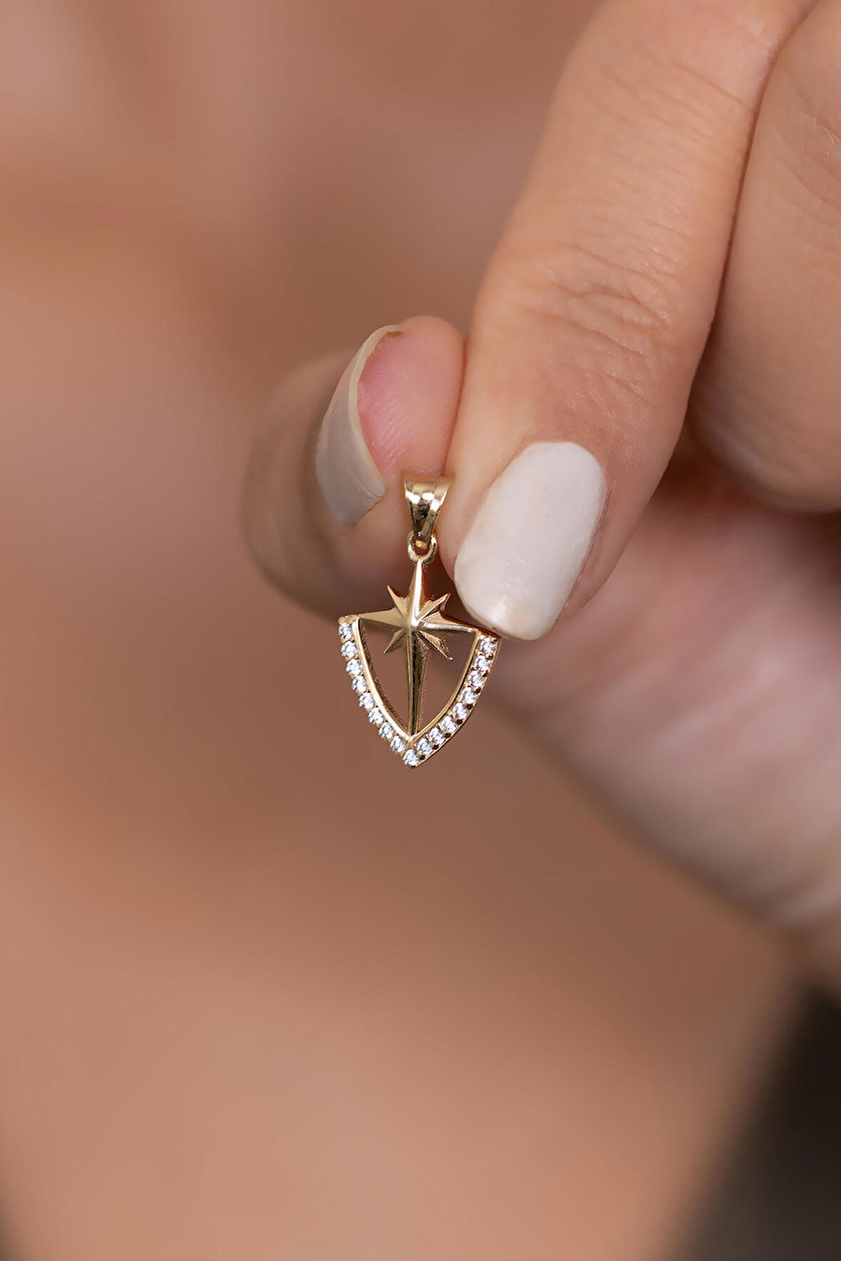 14 Ayar Altın Kuzey Yıldızı Kolye Ucu