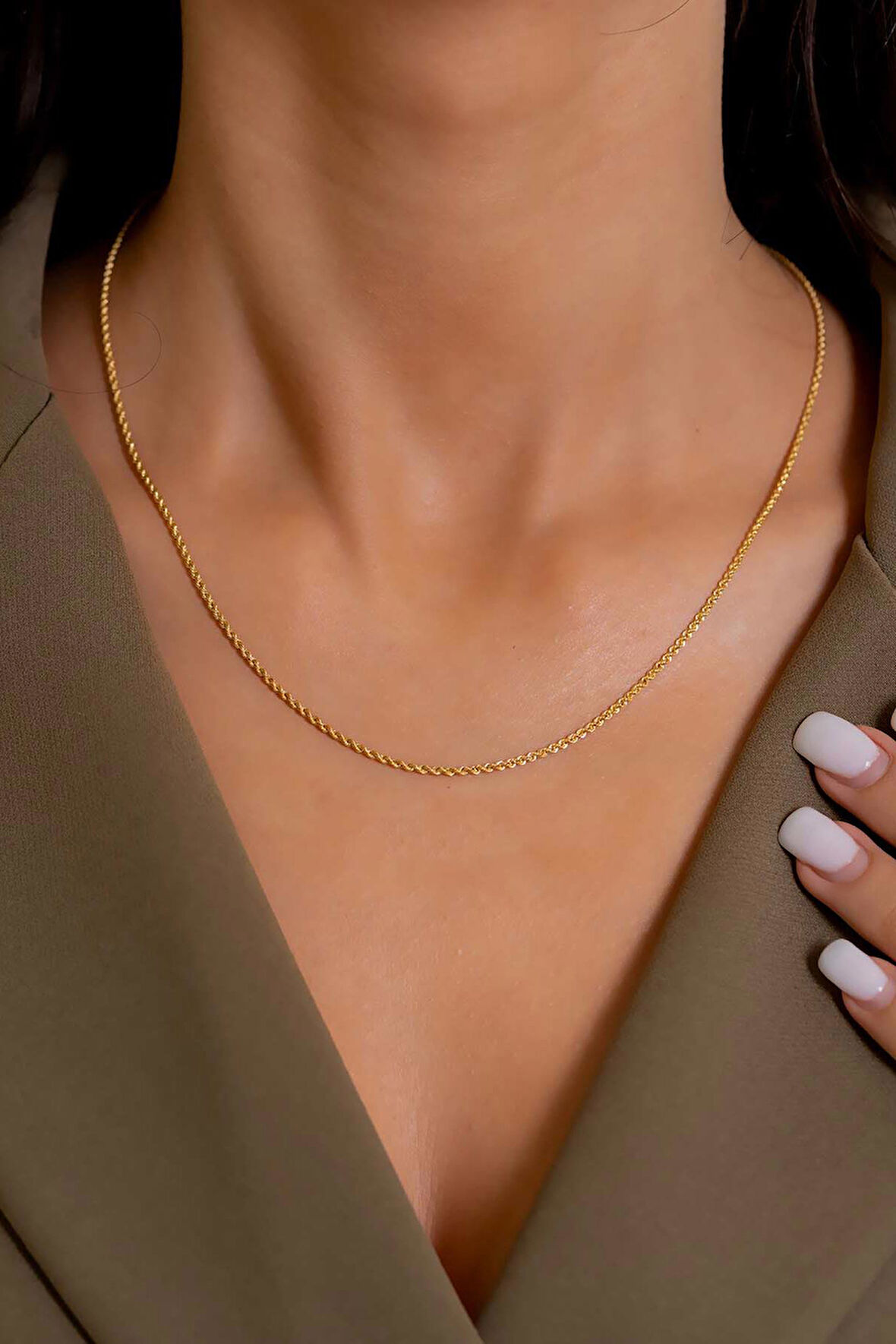 14 Ayar Altın Halat Zincir Kolye 1,6 mm