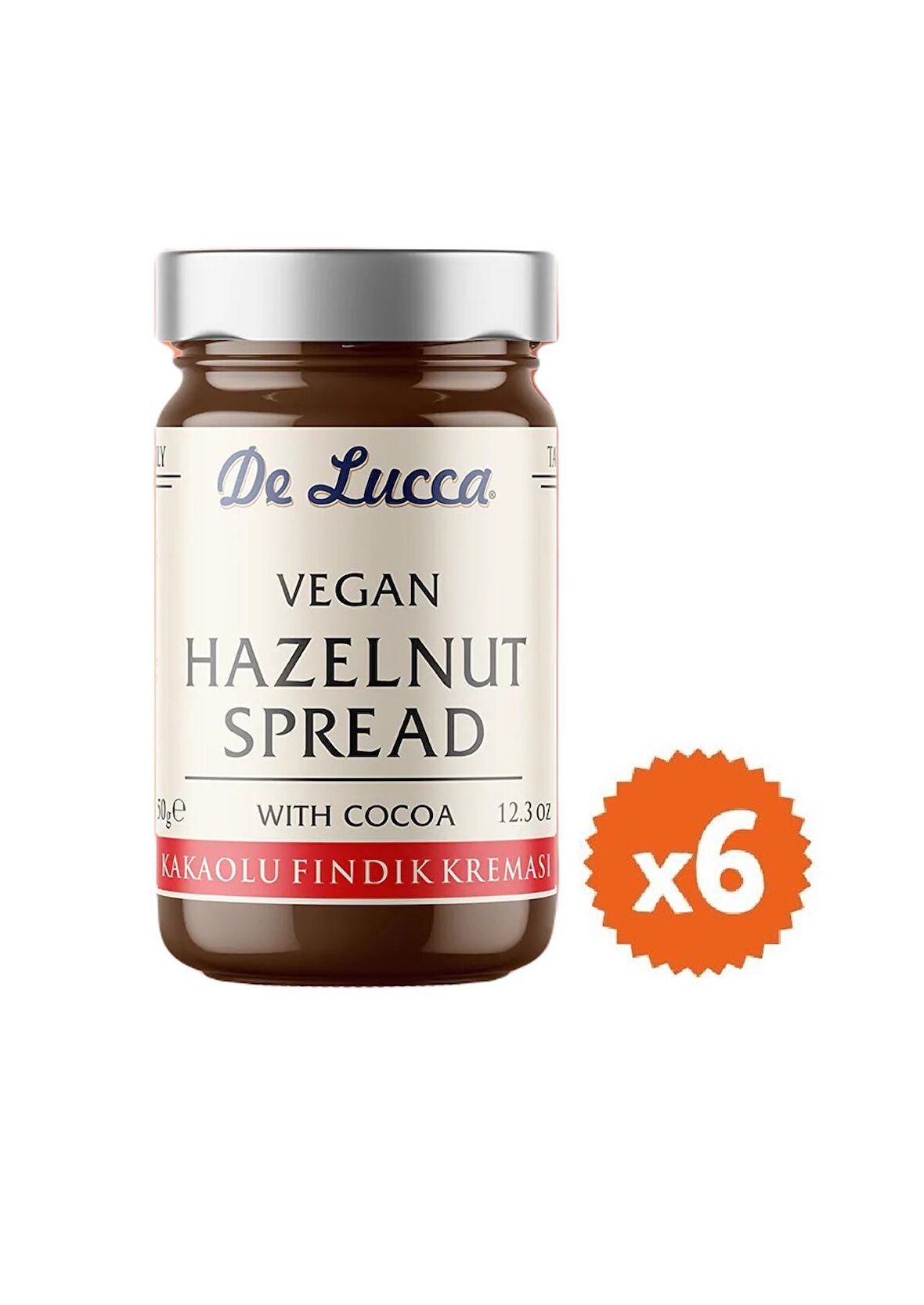 Delucca Vegan Kakaolu Fındık Kreması 350g 6 Adet