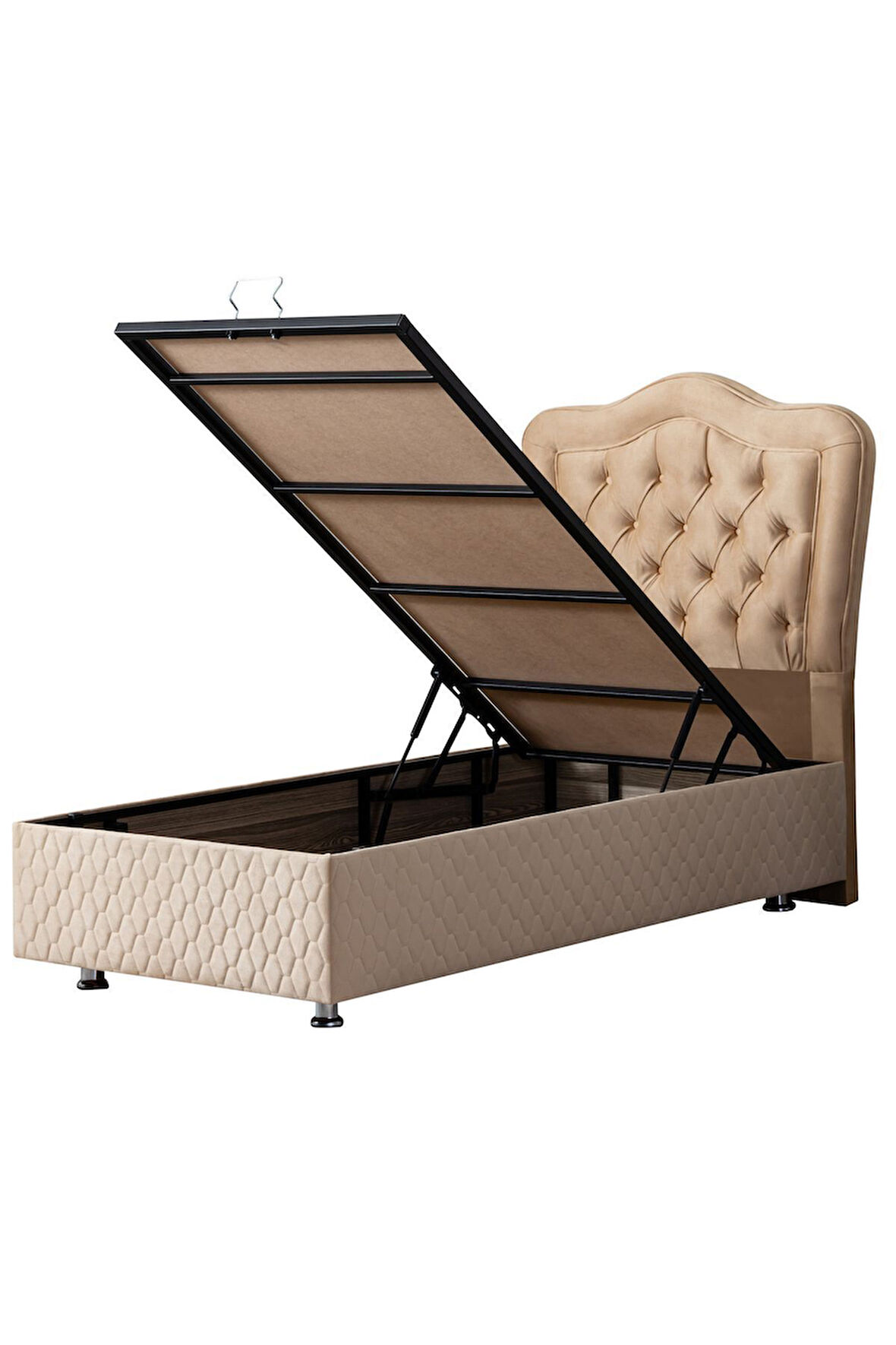 Camelli New İkili Set, Tek Kişilik Baza Başlık Seti, Bej