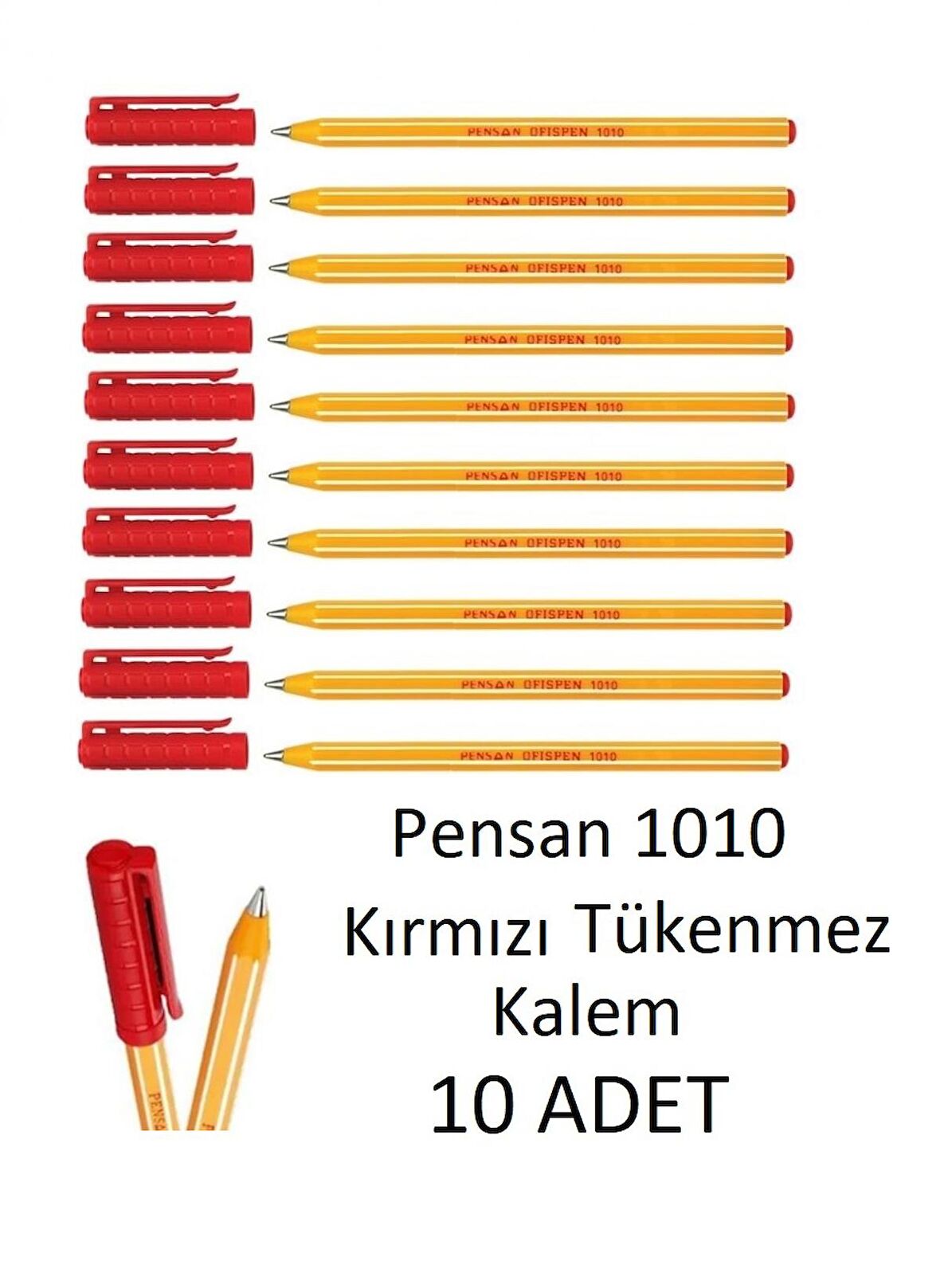 1010 Kırmızı Tükenmez Kalem Ofispen 10 adet