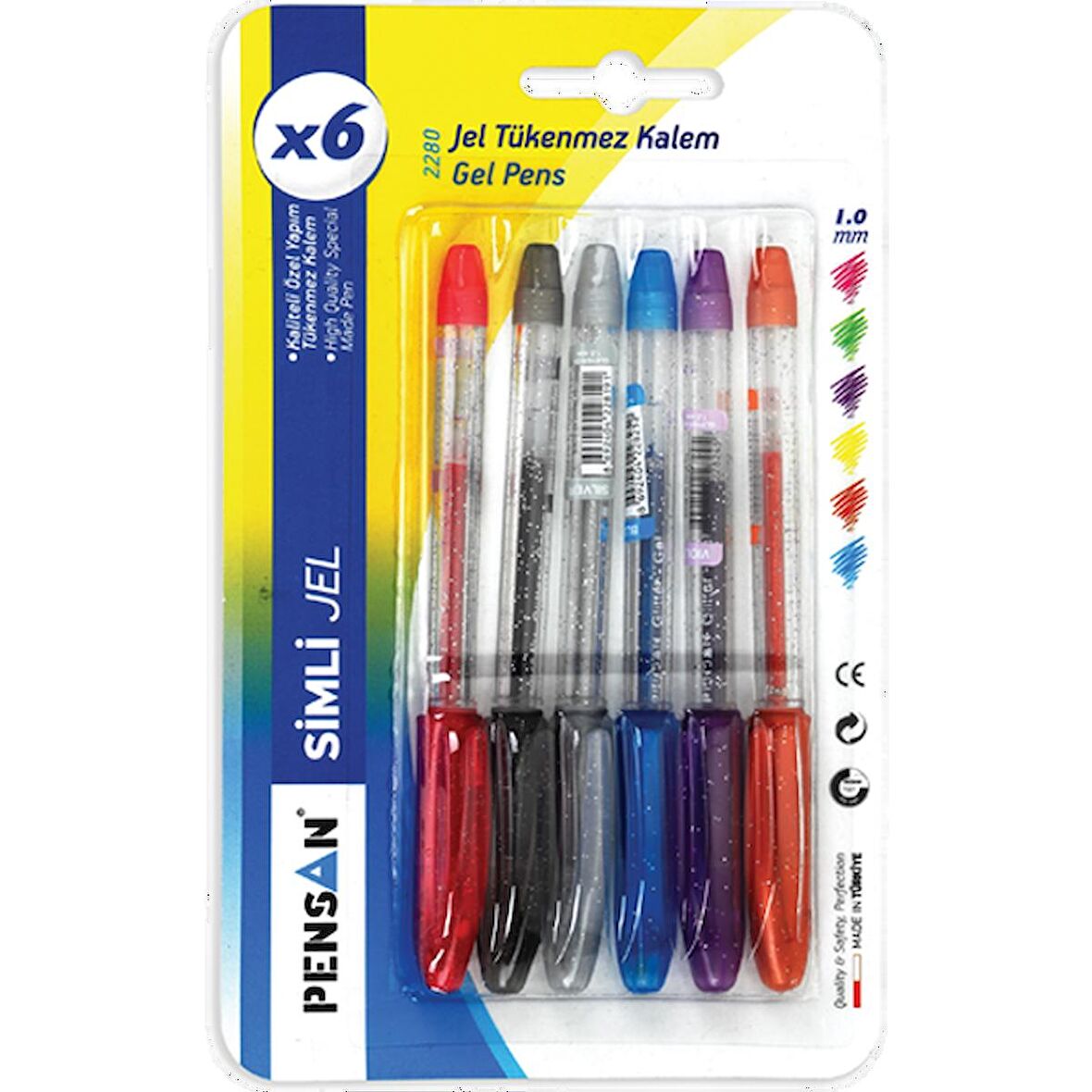 Pensan Tükenmez Kalem Jel Simli 1.0 MM Siyah 2280