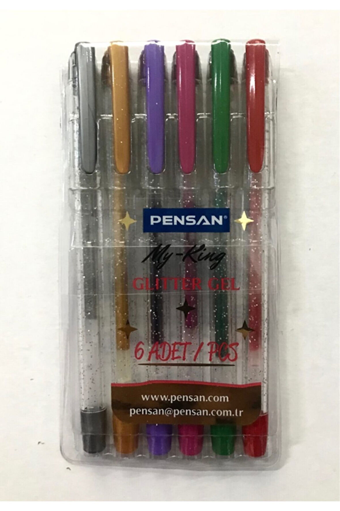 My-King Glitter Gel Simli Kalem 6'lı Poşet