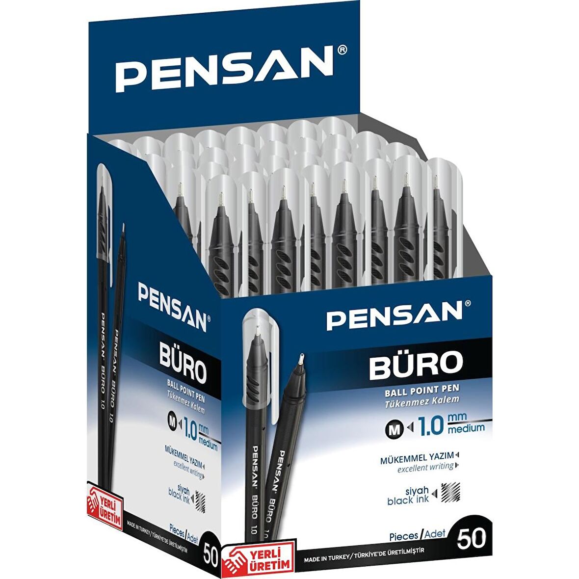 PENSAN TÜKENMEZ KALEM BÜRO 1.0mm SİYAH 50 Lİ 2270