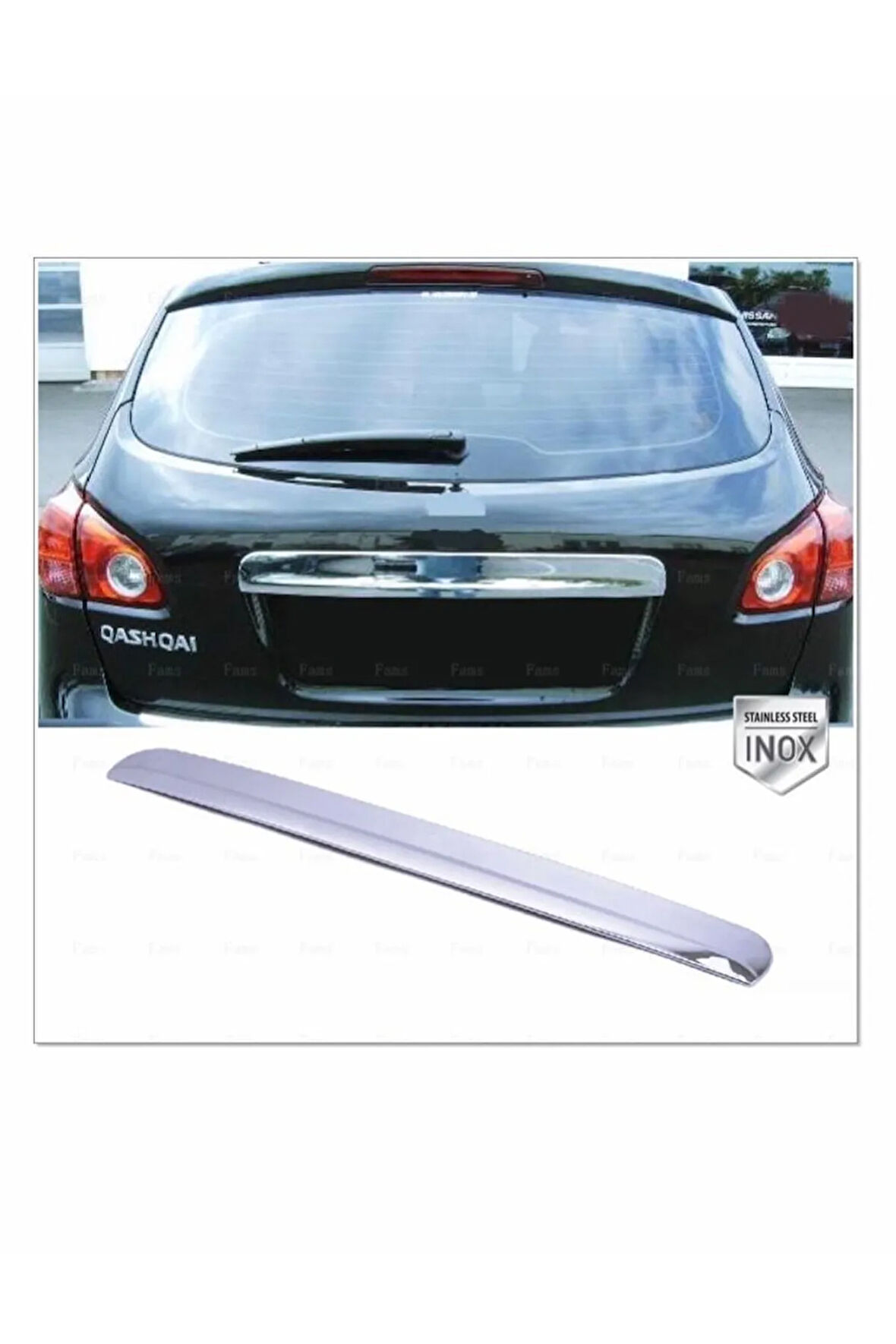 Nissan Qashqai Uyumlu Krom Bagaj Çıtası 2007-2014 P. Çelik uyumlu