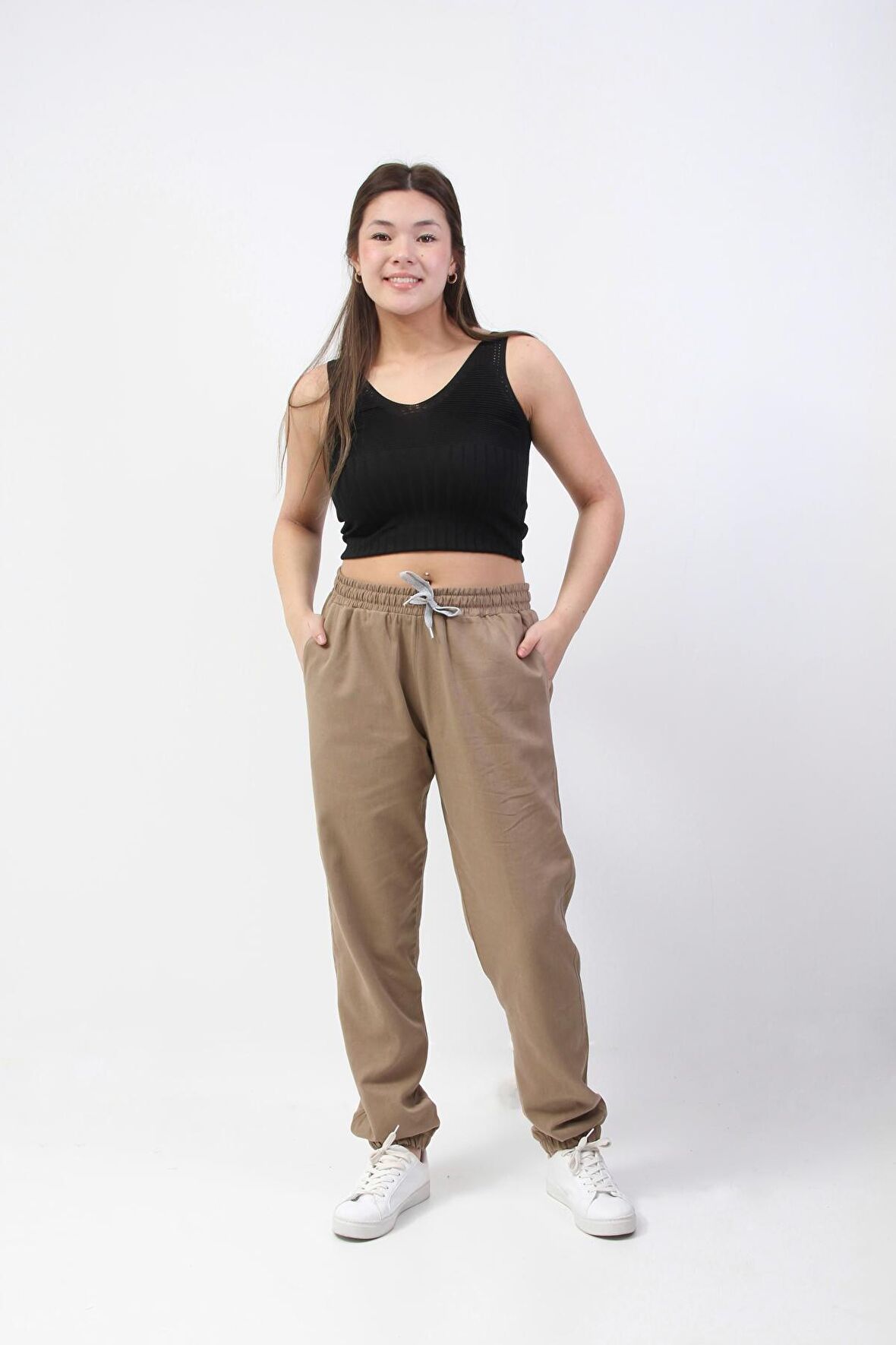 Kahverengi Çift Cepli Jogger Eşofman Altı