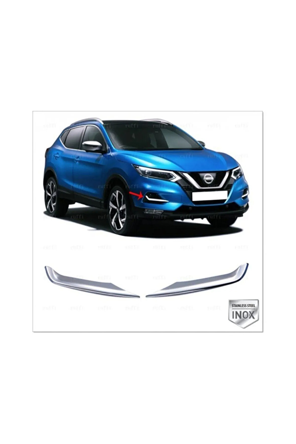 Nissan Qashqai 2017-2020 Sis Far Çıtası 2 Parça Paslanmaz Çelik