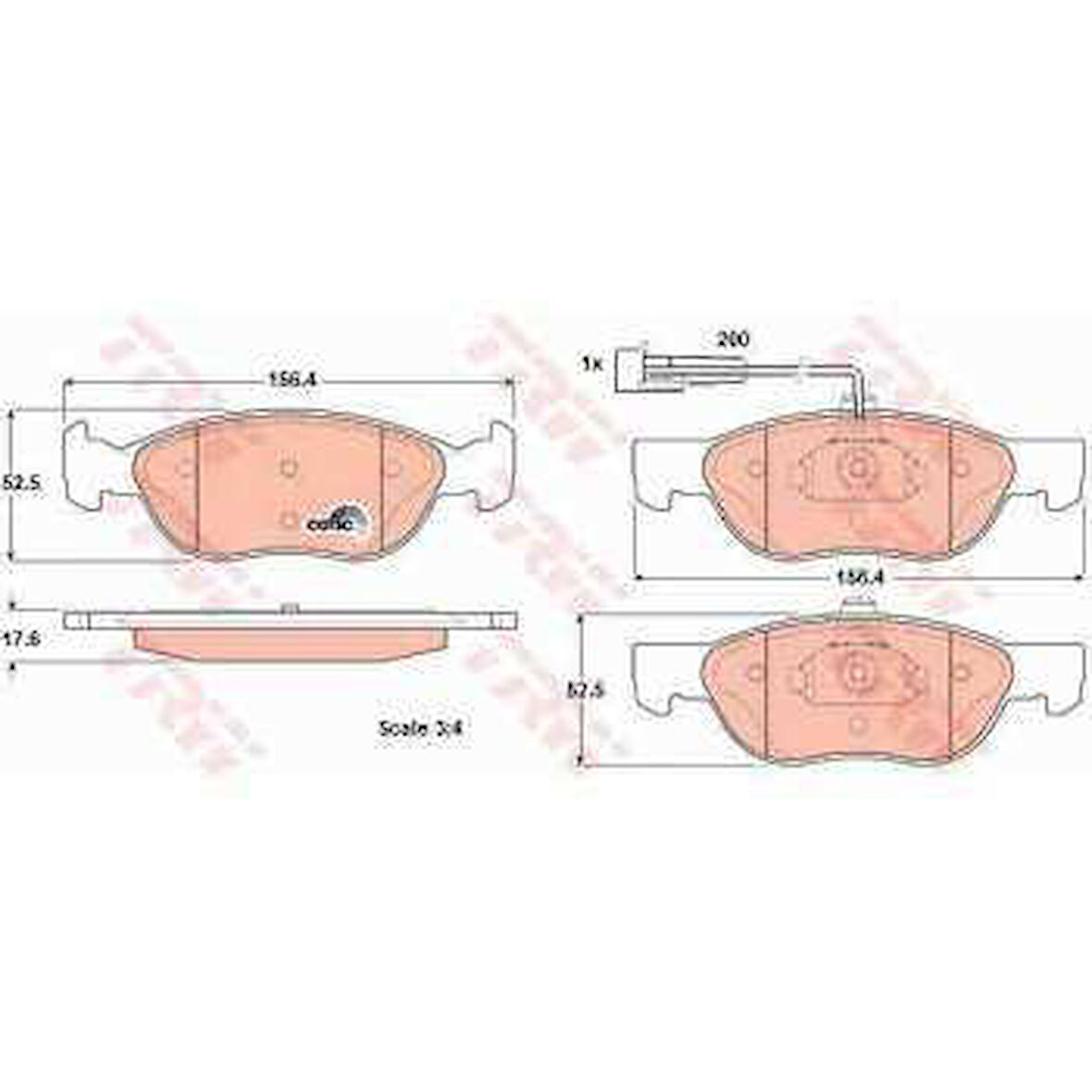 Fiat On Fren Balatası Marea 1,6 1,9 Td 96> Marea Weekend 1,6 I 1,8 I 1,9 Td 96>brava 1,9 D / Td 96>alfa R - Trw Gdb1290