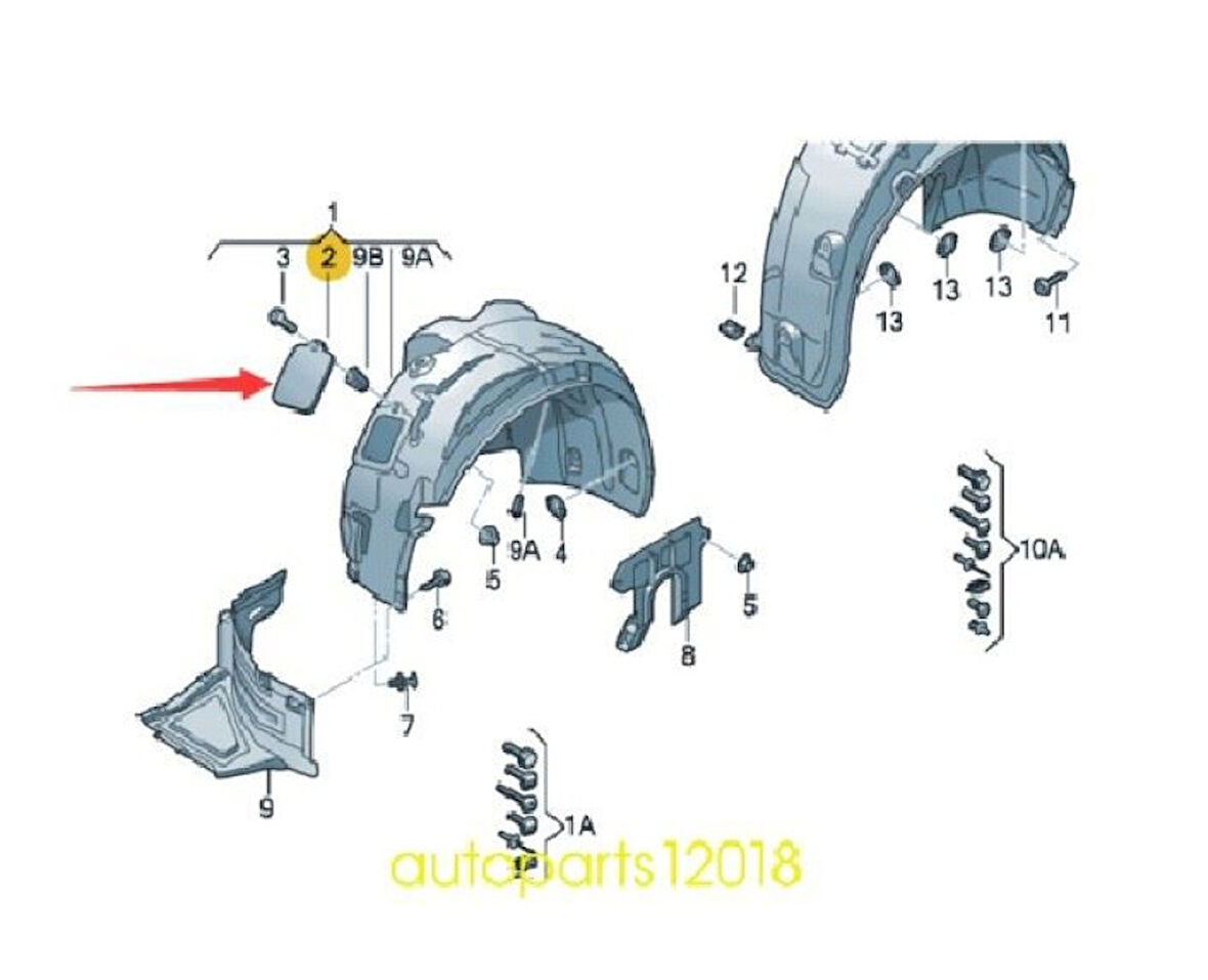 Vag On Davlumbaz Far Kapagı Sag A6 13> - Vortex V3613061