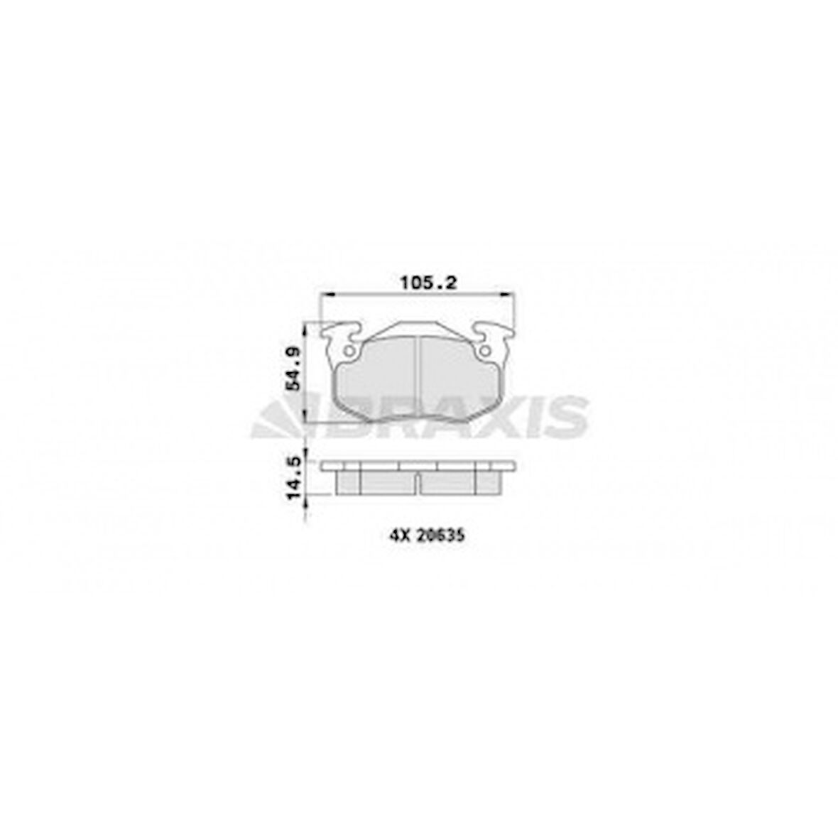 Renault On Fren Balatası Renault Twingo, R5, Clio I (fisli) - Braxıs Aa0037