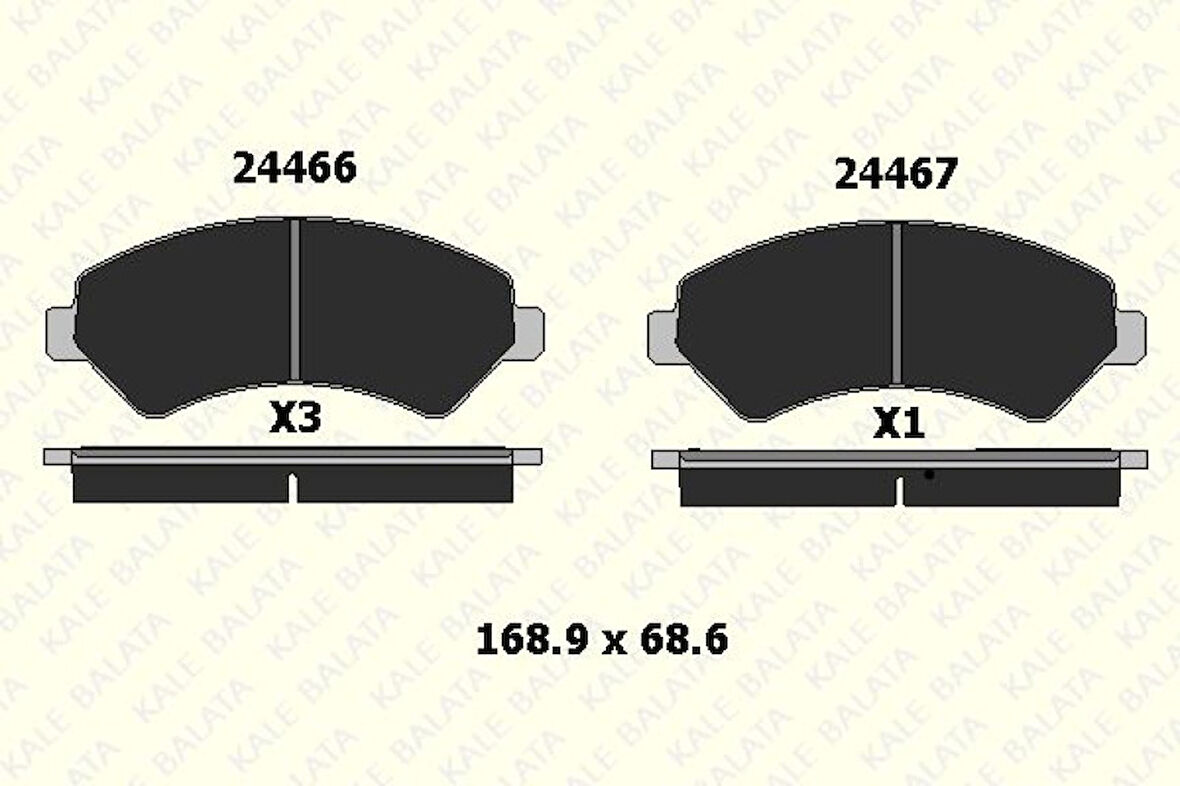 Fiat On Fren Balatası Ducato III Boxer III Jumper III 2.2hdi 3.0hdi 16q / 20q 06> Karsan Jest 14> - Kale B 24467 190 05 Ans