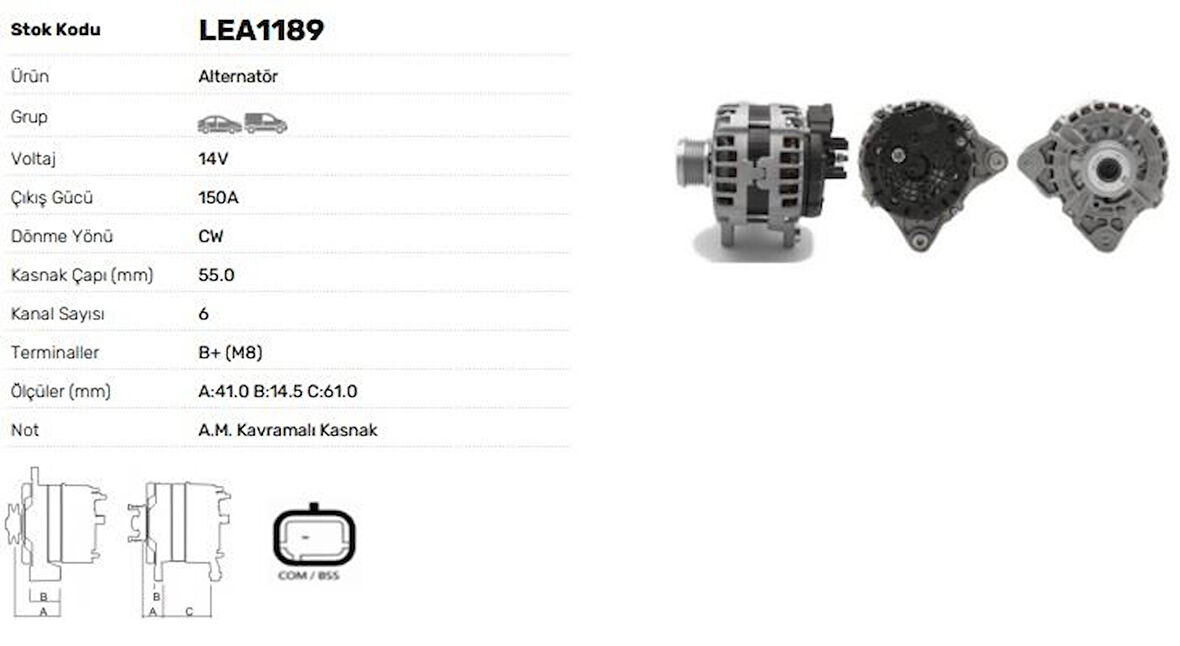 Nissan Alternator 12v 150a Nissan Qashqaı J11 1,5dci 2011-> Pulsar 1,5 DCI 2014-> Renault Megane IV Scenic - Lucas Lea1189