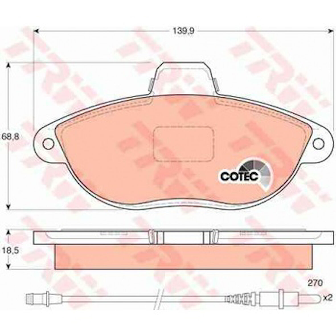 Psa Fren Balatası On Fisli Scudo I Dw8b 00-> / 806 1.8 8v Expert I Dw8b 00-> / Evasıon 1.8 8v Jumpy I Dw - Trw Gdb1216