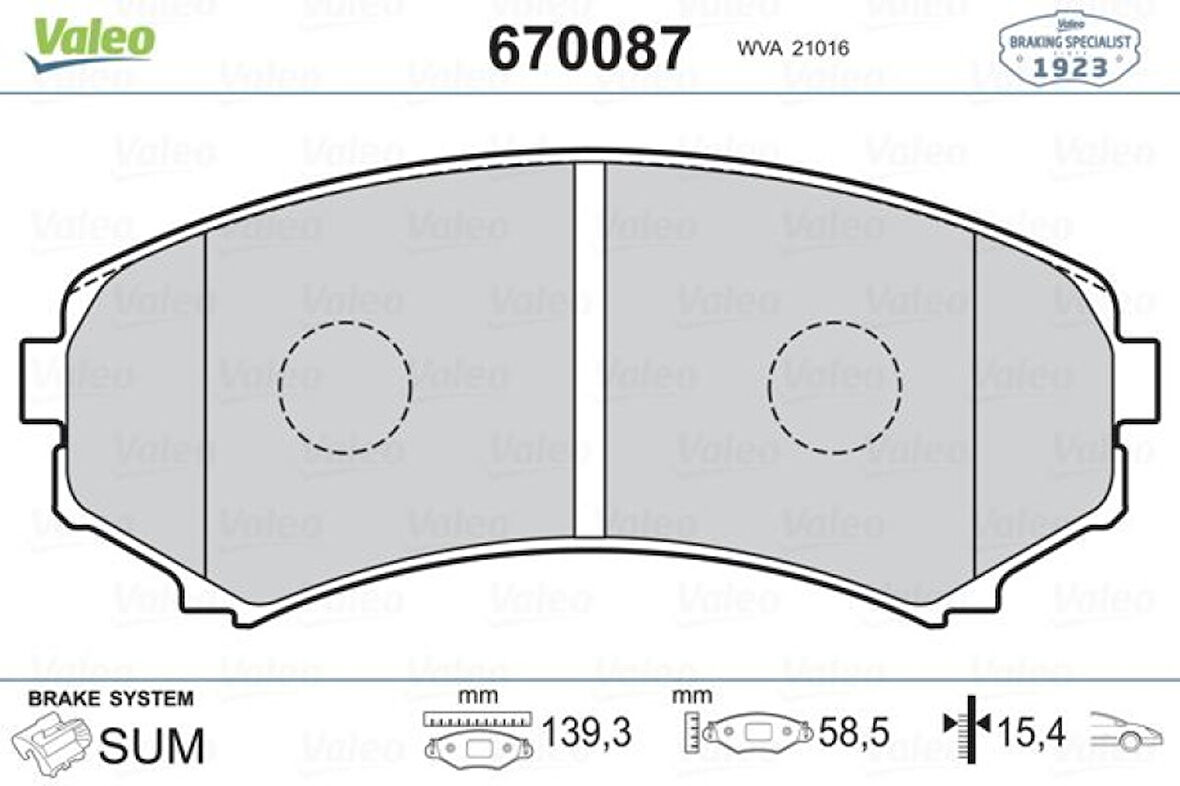 Mitsubıshı On Fren Balatası Pajero III 3,2 3,5 V6 Gdi DI D 00>10 - Valeo 670087