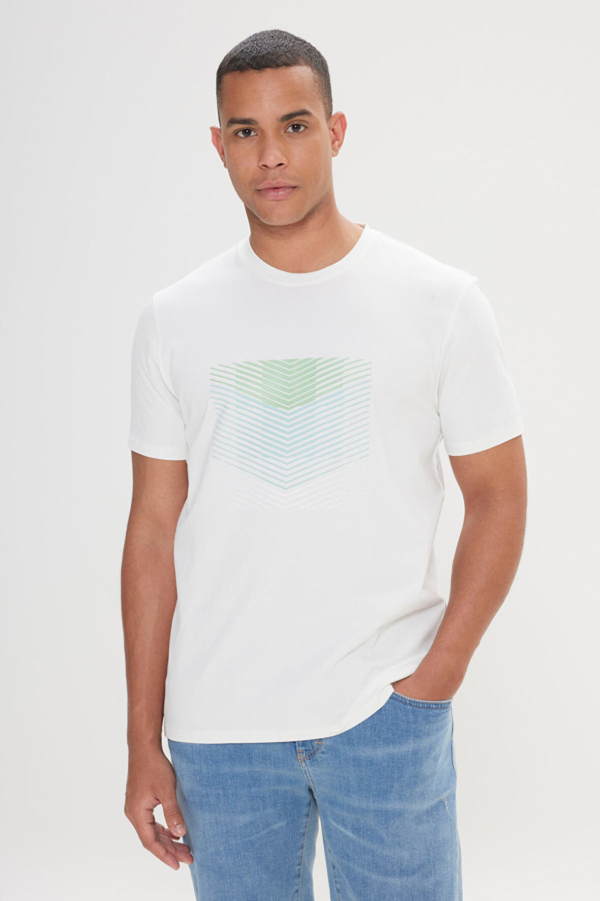 Altınyıldız Classics Beyaz Erkek T-Shirt 4A4824200005