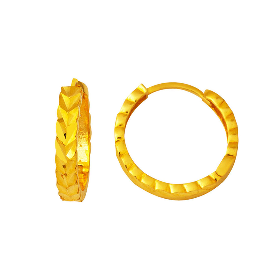 14 Ayar Başak Halka Küpe Büyük Boy