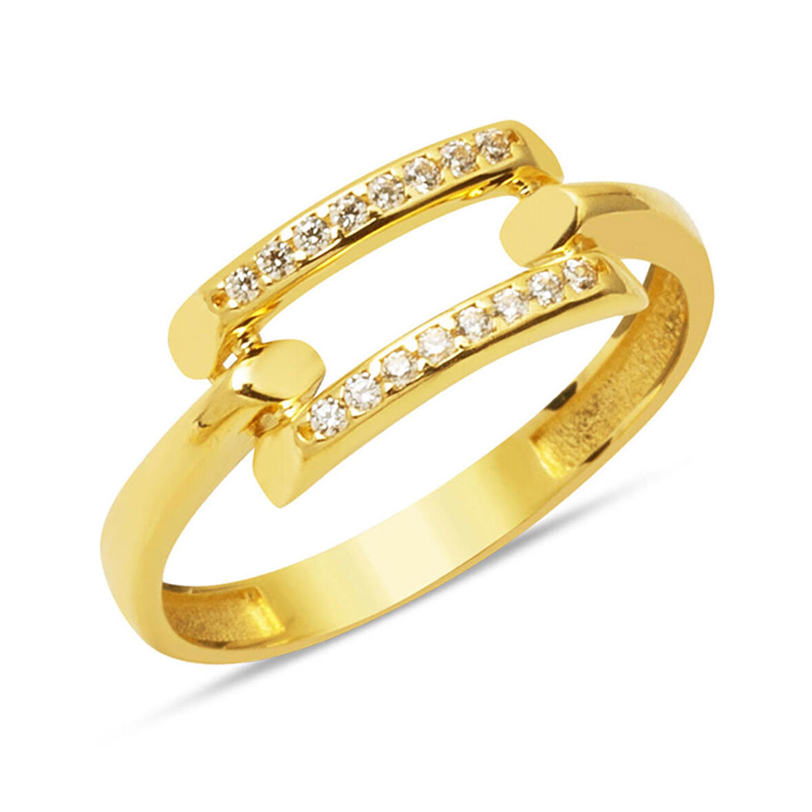 Tek Sıra 14 Ayar Altın Kaburga Yüzük