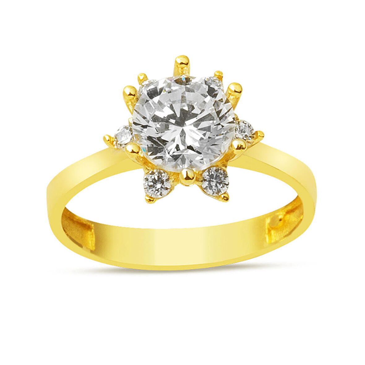 Hanımeli Tektaş Yüzük 14 Ayar Altın