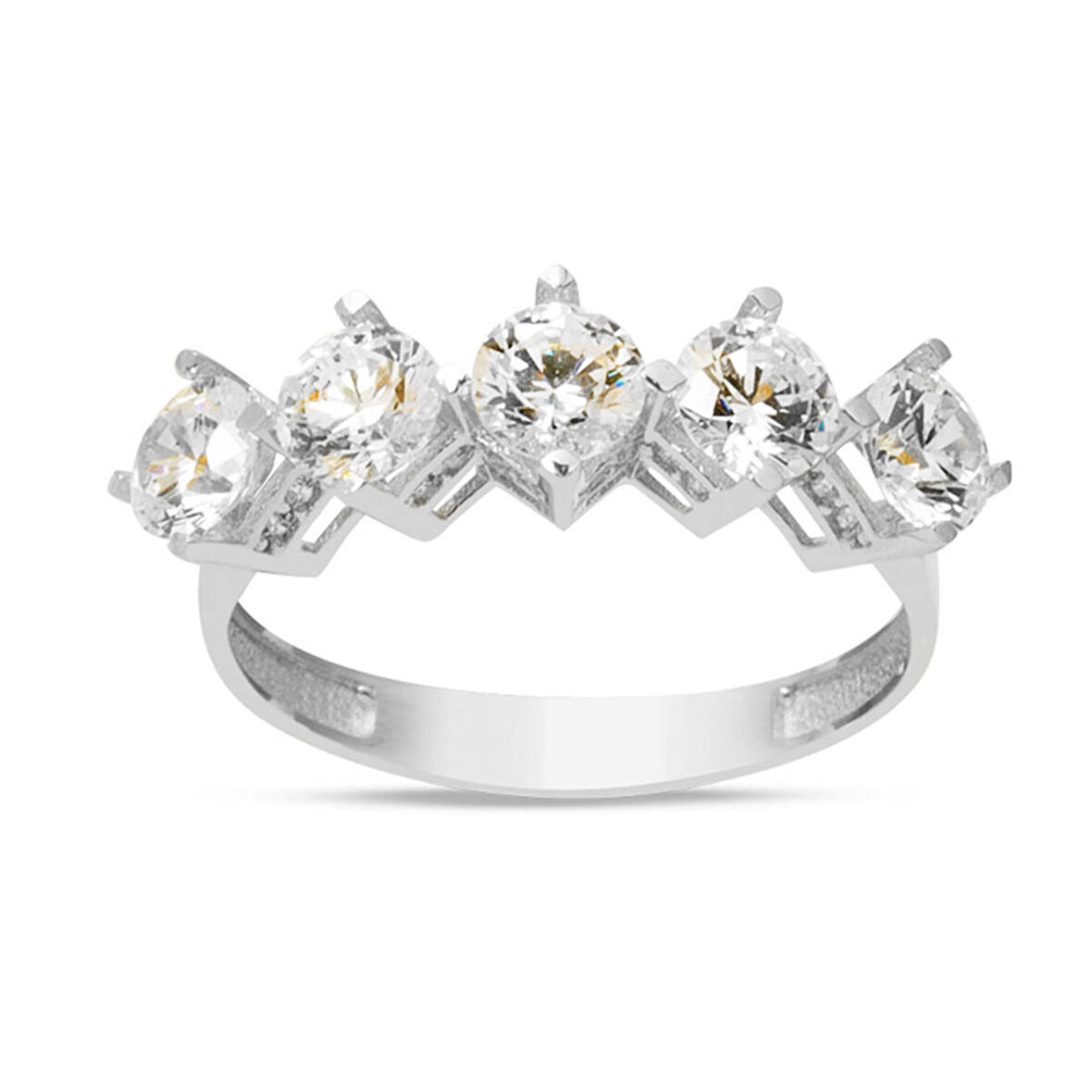 14 Ayar Beştaş Beyaz Altın Yüzük