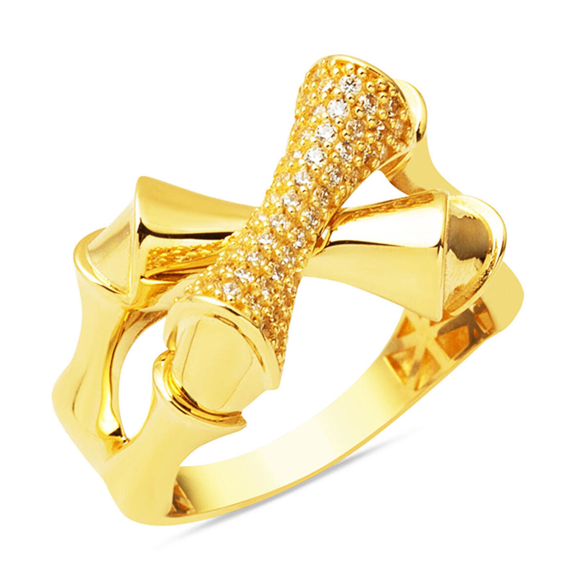 Kemik Tasarım 14 Ayar Altın Yüzük