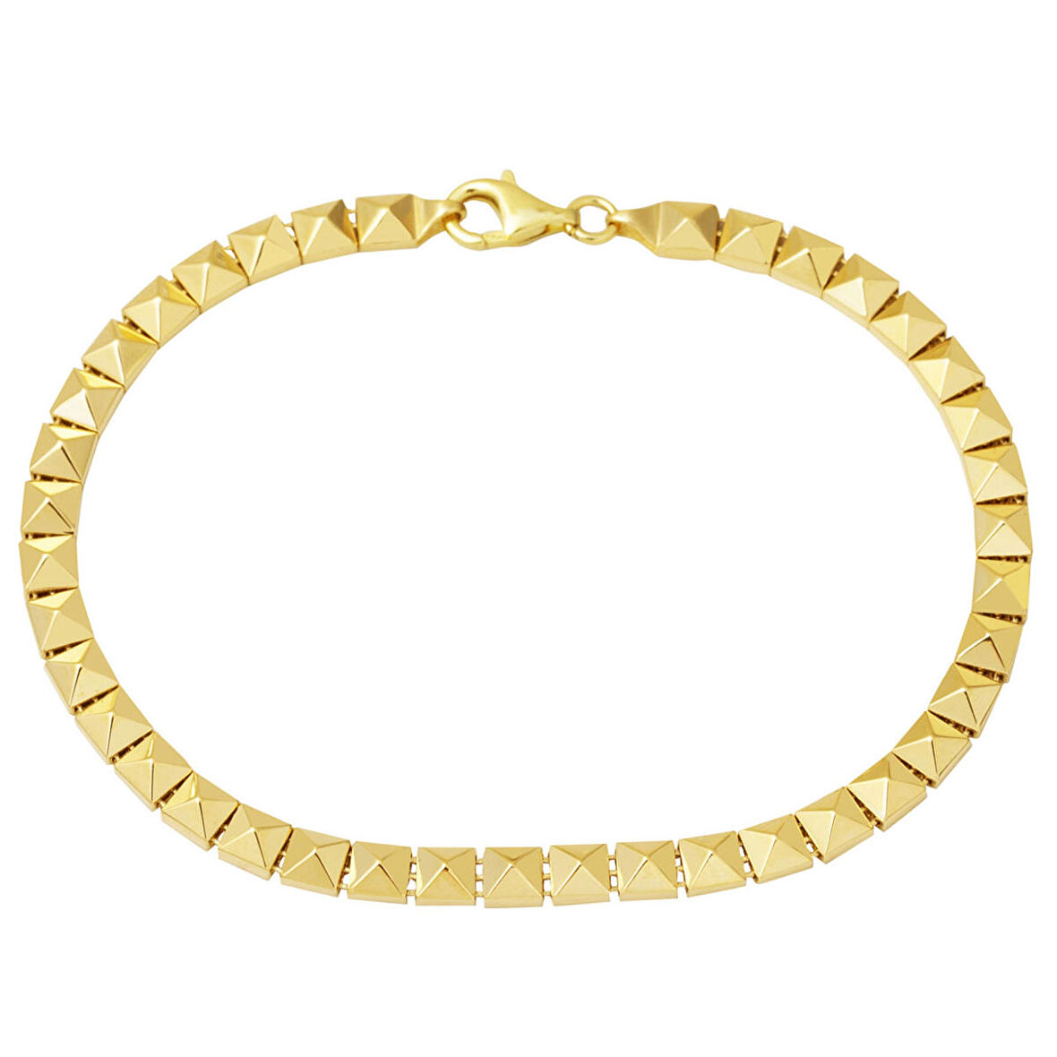 Piramit 14 Ayar Altın Taşsız Bileklik