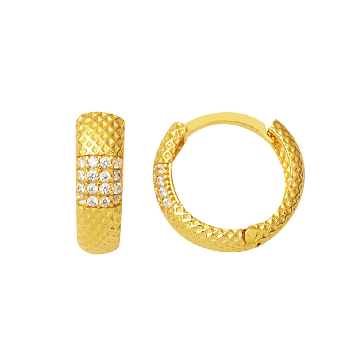 Yakamoz Halka Küpe 14 Ayar Altın