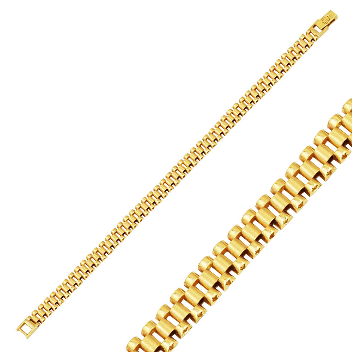 Rolex Kordon Bileklik 14 Ayar Altın