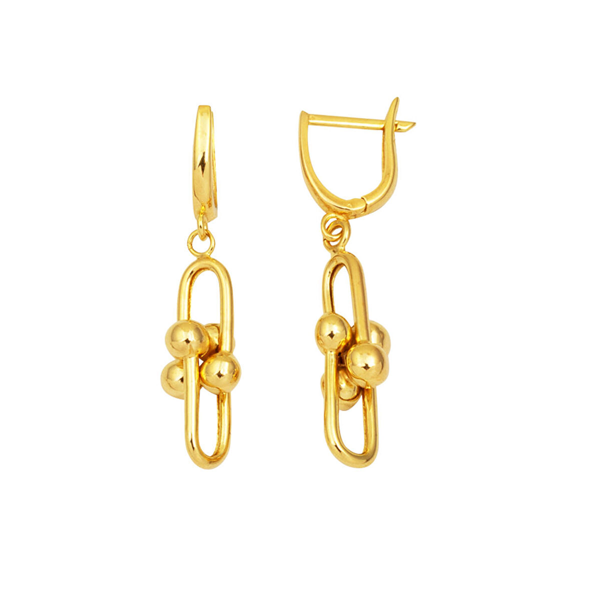 Tiffany Spor Altın Sallantılı Küpe