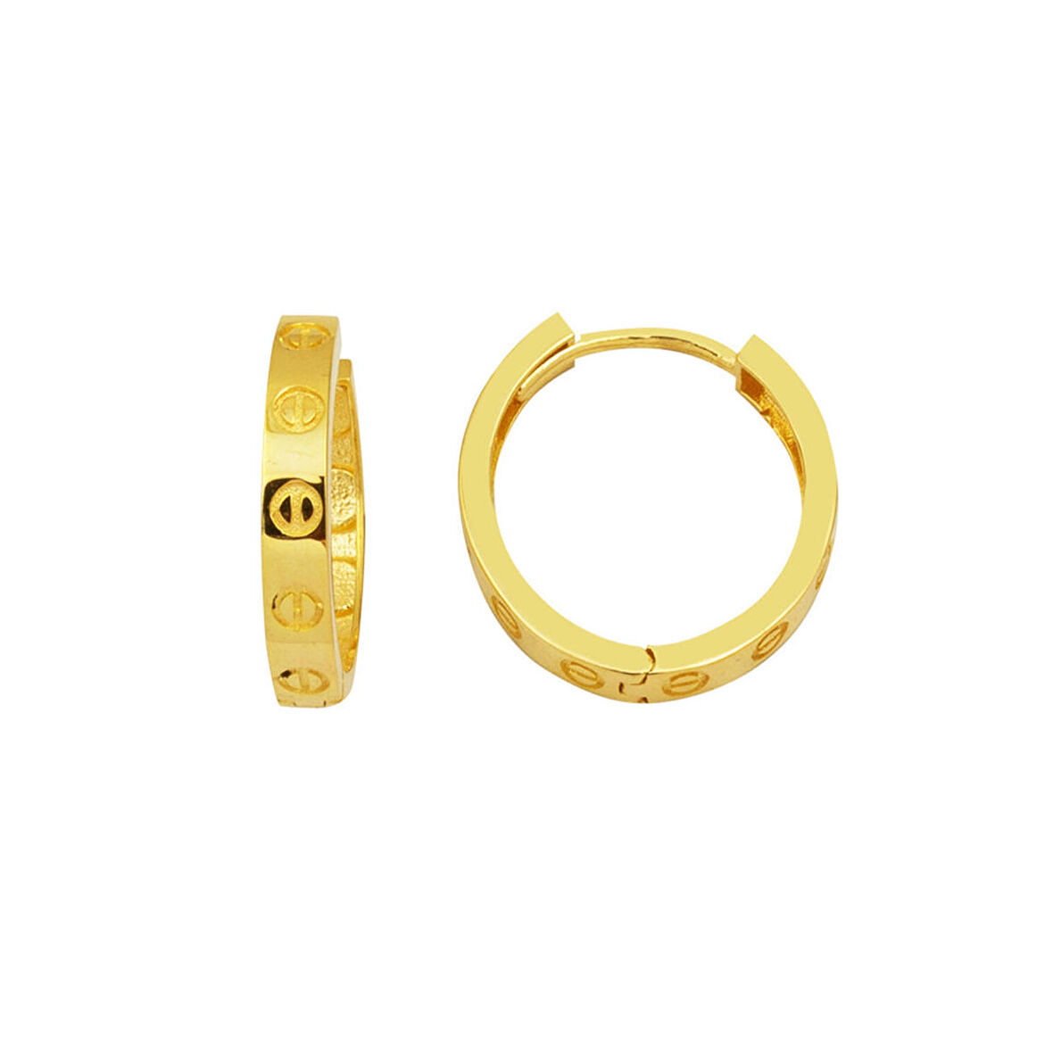 Vidalı Halka Altın Küpe