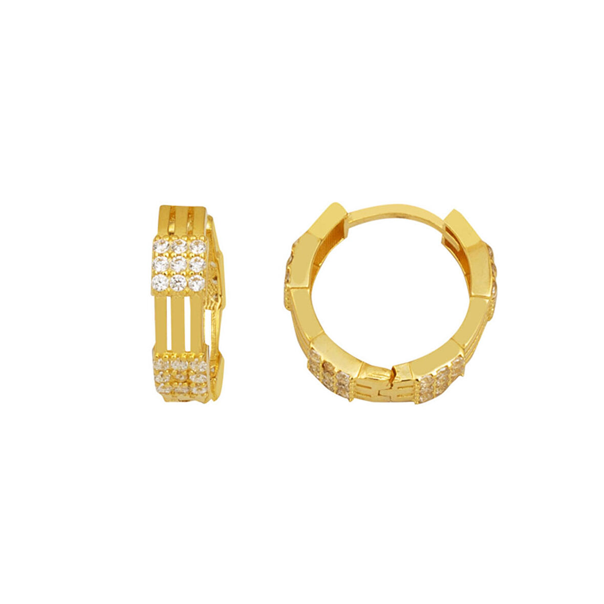 Işıltılı Halka Altın Küpe