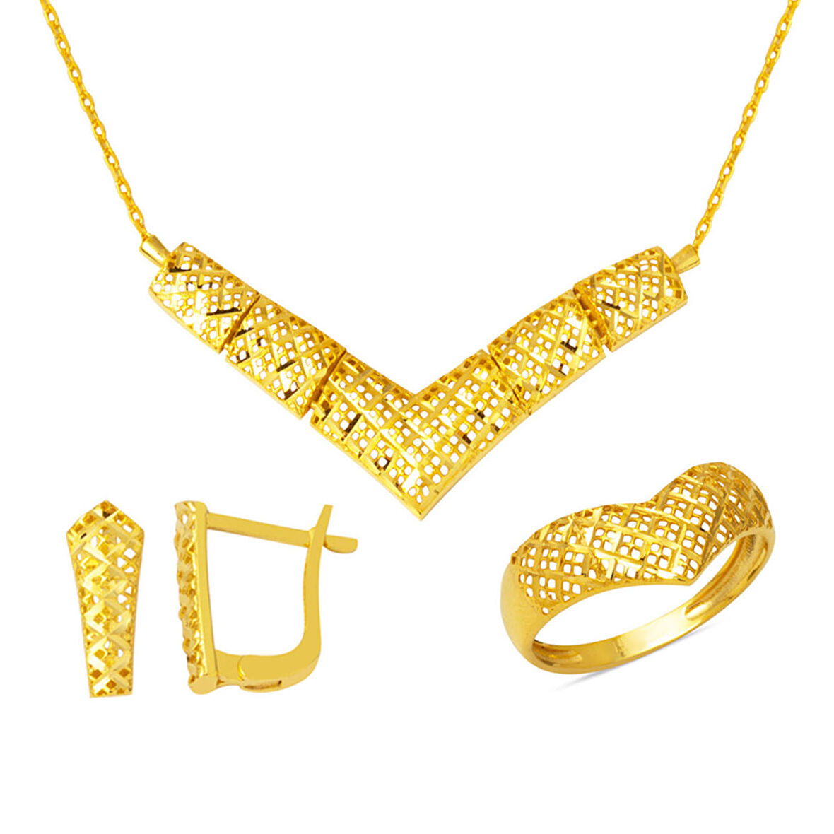 Spor Model Kadın 22 Ayar Altın Takı Seti