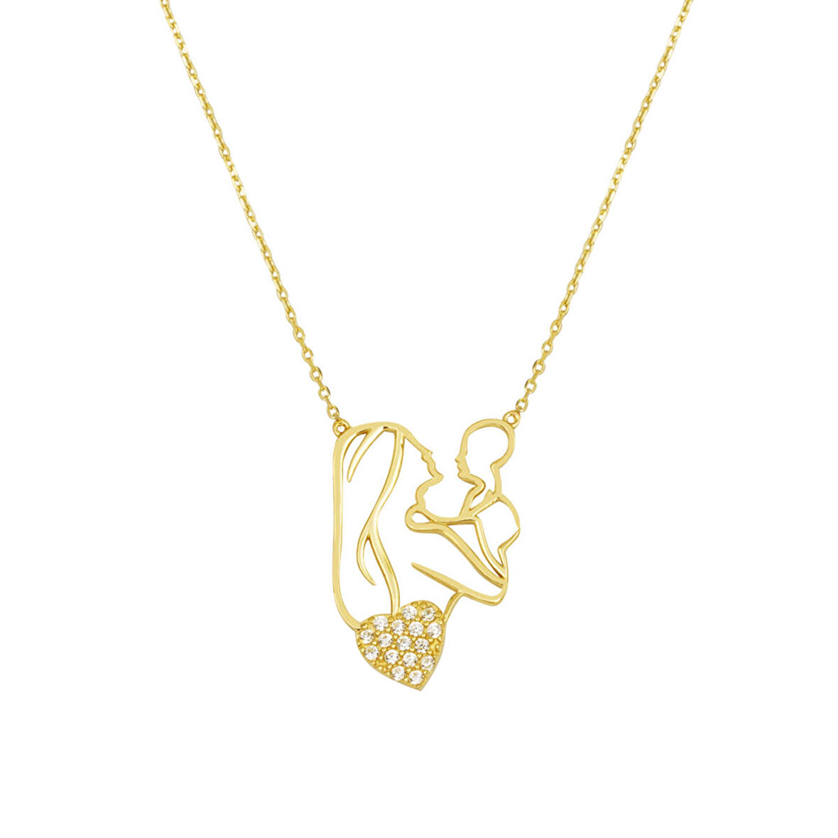 Bebek Anne Altın Kolye 14 Ayar