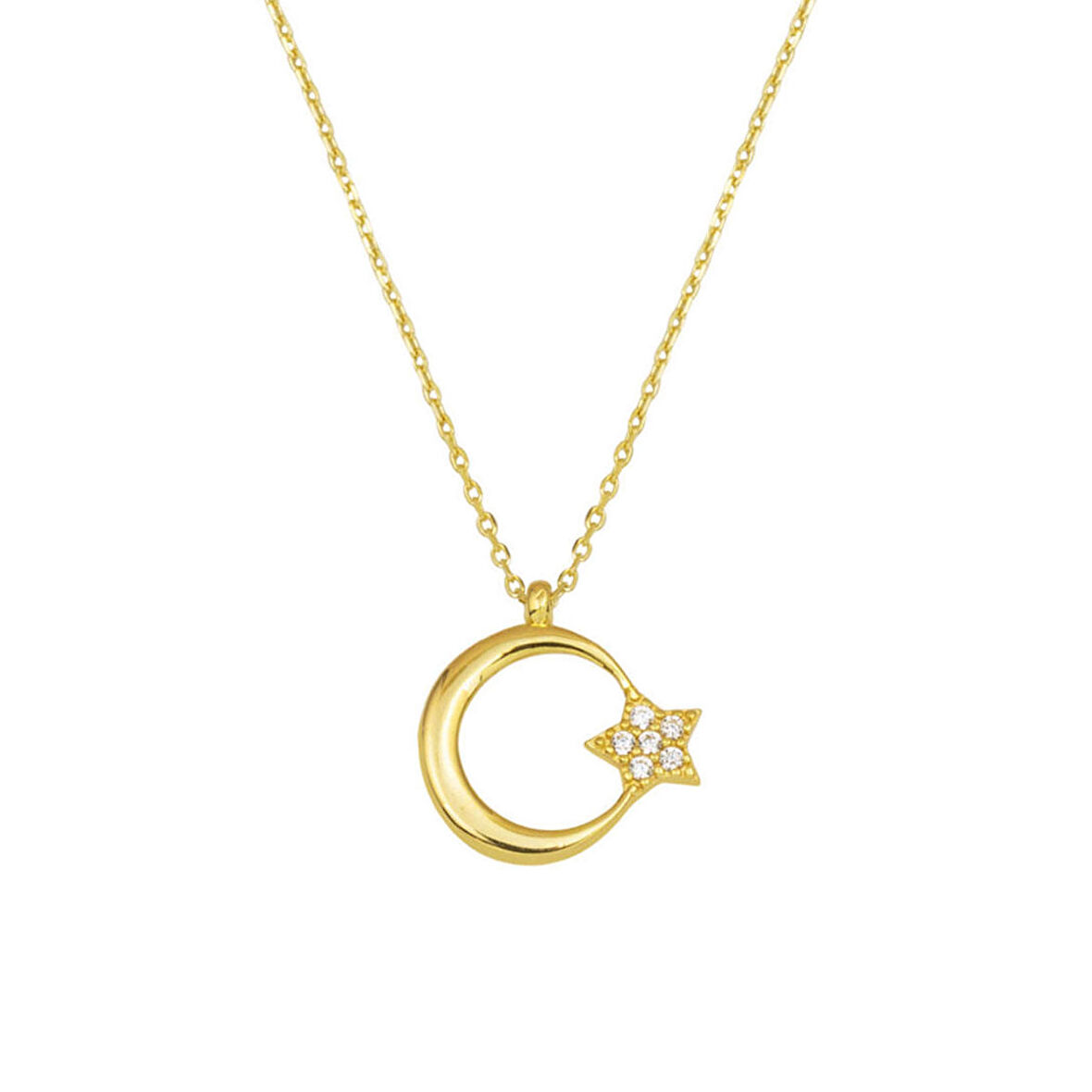 Ay Yıldız Altın Kolye